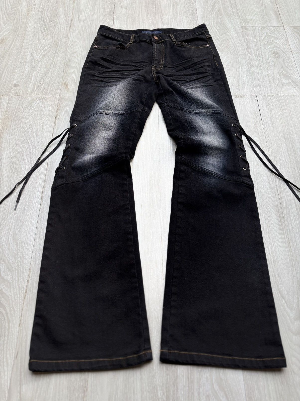 パンツ black coating lace up flare denim Japanese Brand × Le Grande Bleu (L.G.B.) × Tornado Mart KUI