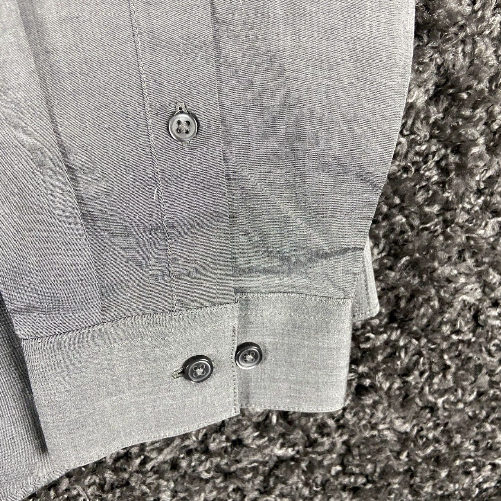 Apt. 9 Apt. 9 Dress Shirt Long Sleeve Regular Fit Mens XL Gray Size 46R - 3 Thumbnail