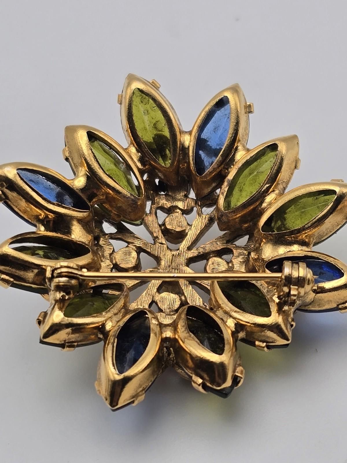 Other Vintage Filigree Brooch Earrings Blue & Green Stones Size ONE SIZE - 2 Thumbnail