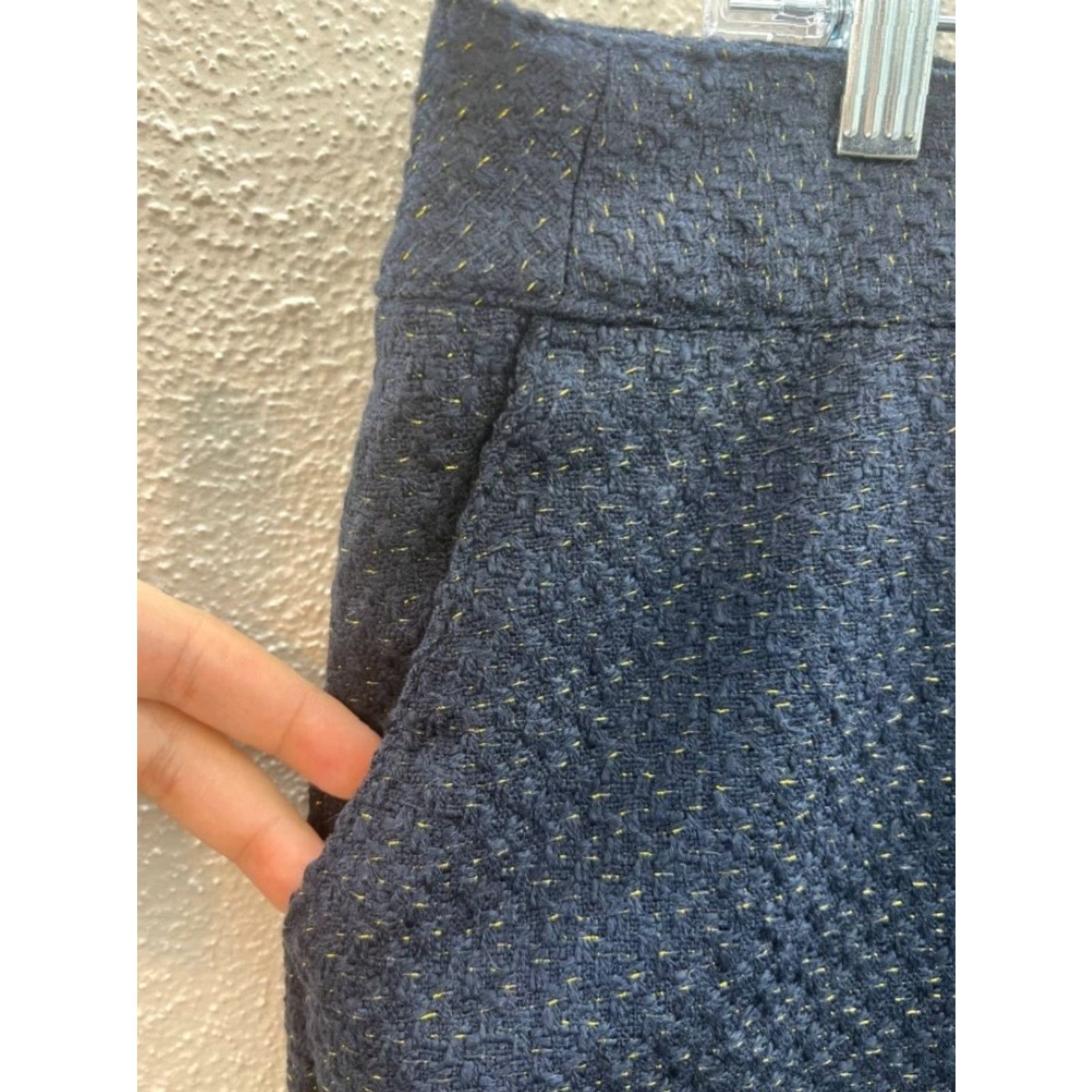 Merona Merona Skirt Navy Gold Shimmer NWTs Size 14 Women Blue Pockets Zipper Size 36" / US 14 / IT 50 - 2 Thumbnail