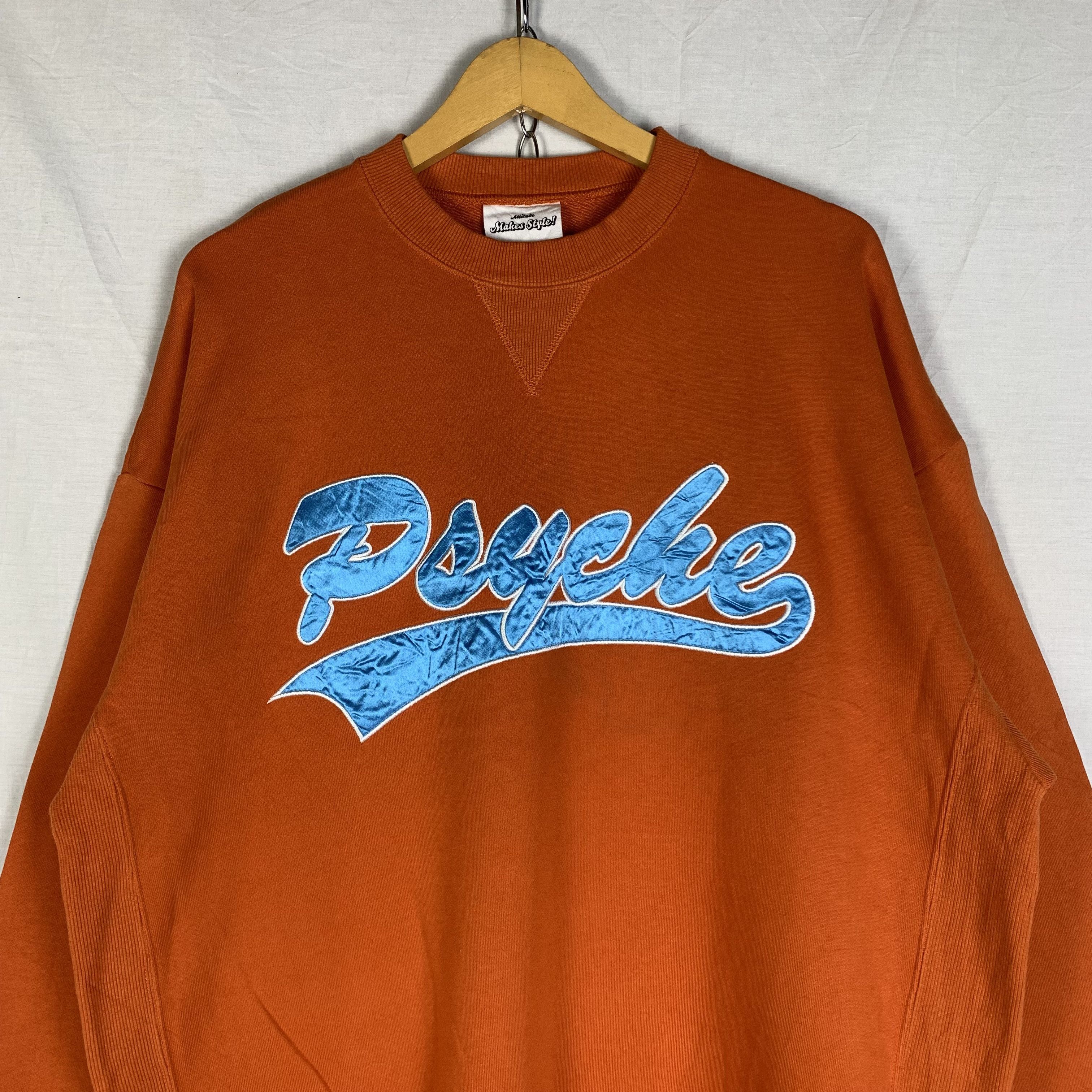 Japanese Brand Psyche Sweatshirt Crewneck Orange Size US L / EU 52-54 / 3 - 2 Thumbnail