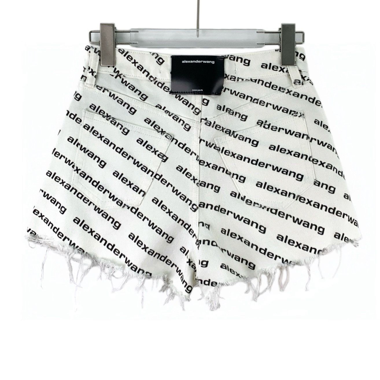 Alexander Wang Alexander Wang All Over Logo Printed Denim Shorts K26WX Size 25" / US 0 / IT 36 - 2 Thumbnail