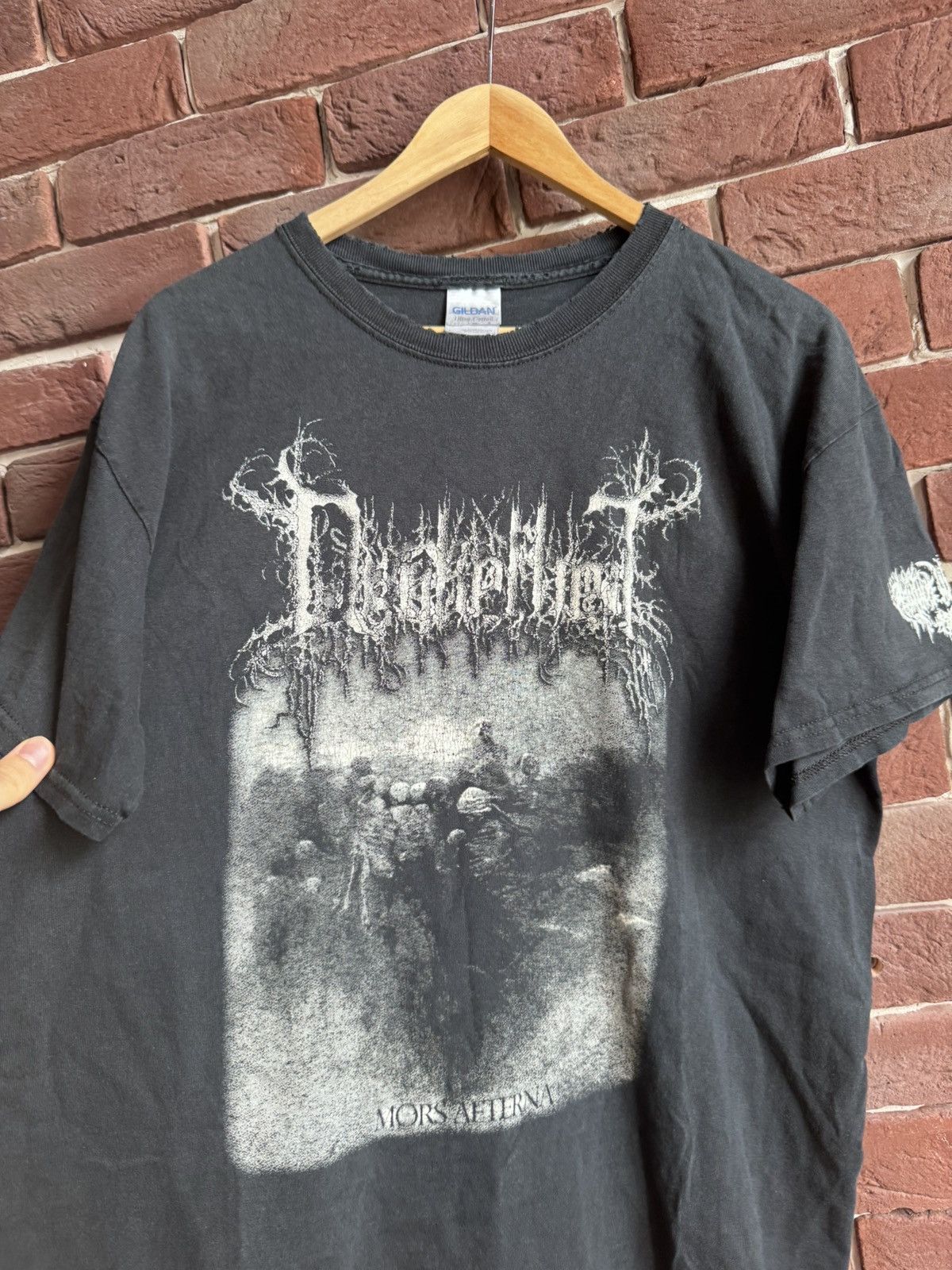 Band Tees Rare Vintage 00s Dunkelheit Mors Black Metal Band T-Shirt Size US L / EU 52-54 / 3 - 3 Thumbnail