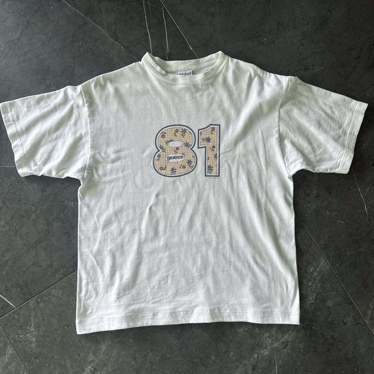 Guess Vintage 90s Guess U.S.A. “81” Floral Gingham Tee Size US S / EU 44-46 / 1 - 1 Thumbnail