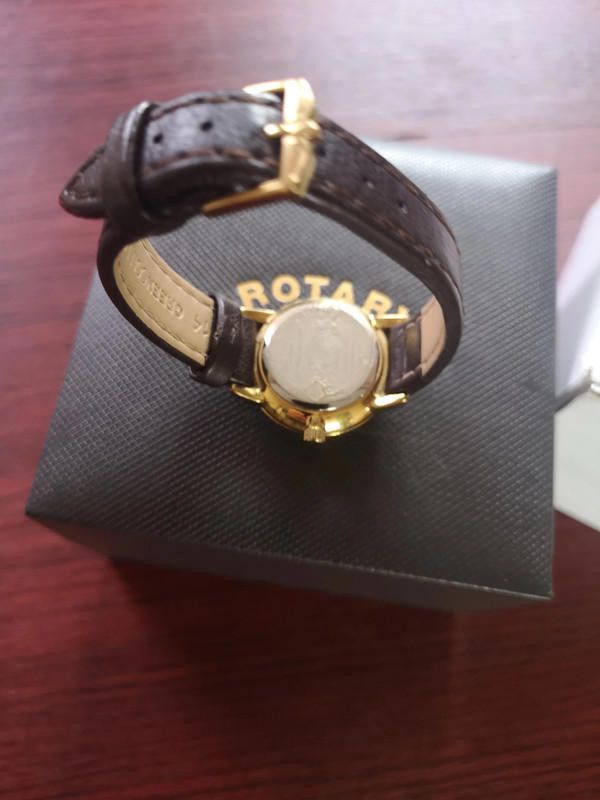 Designer Rotary gold plated dial ladies brown leather strap watch Size ONE SIZE - 4 Thumbnail