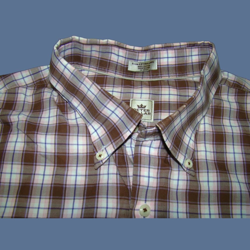 Peter Millar Peter Millar Shirt Plaid Button-Up Pink Brown Purple 2XL Mens Long Sleeve Casual Mens Size US XXL / EU 58 / 5 - 1 Thumbnail