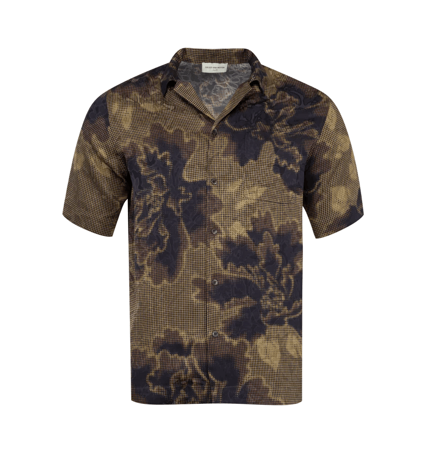 Dries Van Noten o1h1sh11224 Floral Jacquard Camp Shirt in Brown Size US M / EU 48-50 / 2 - 1 Thumbnail
