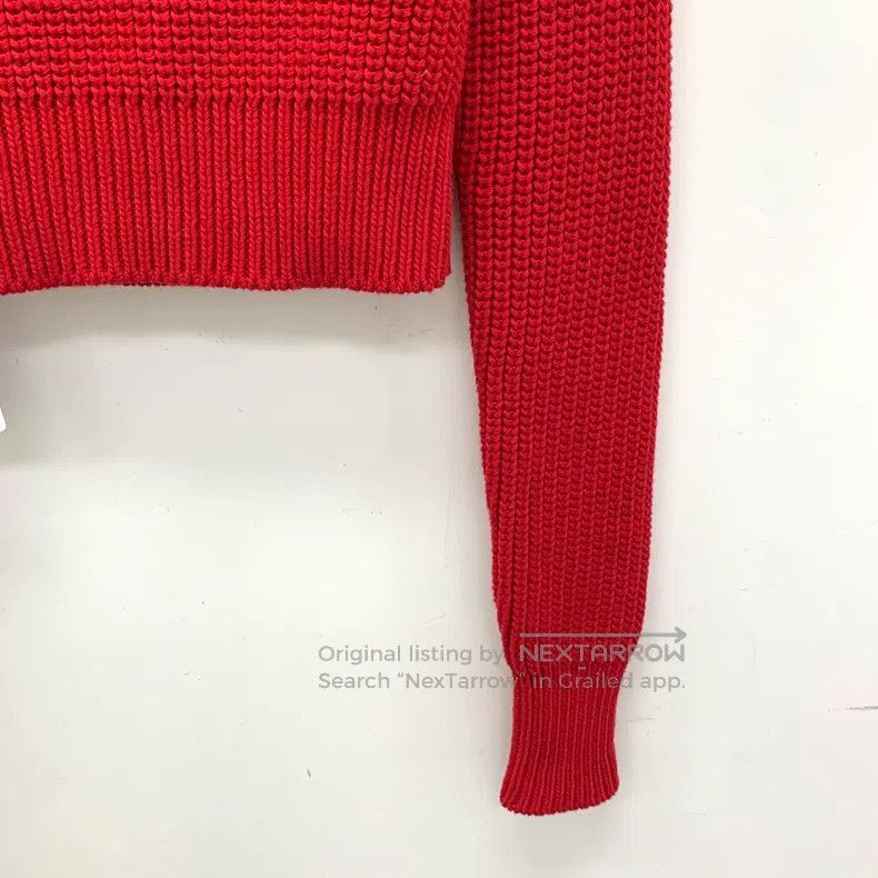 Prada Prada Red logo letter embroidery cotton V-neck long-sleeve Size XXS / US 00 / IT 34 - 4 Thumbnail