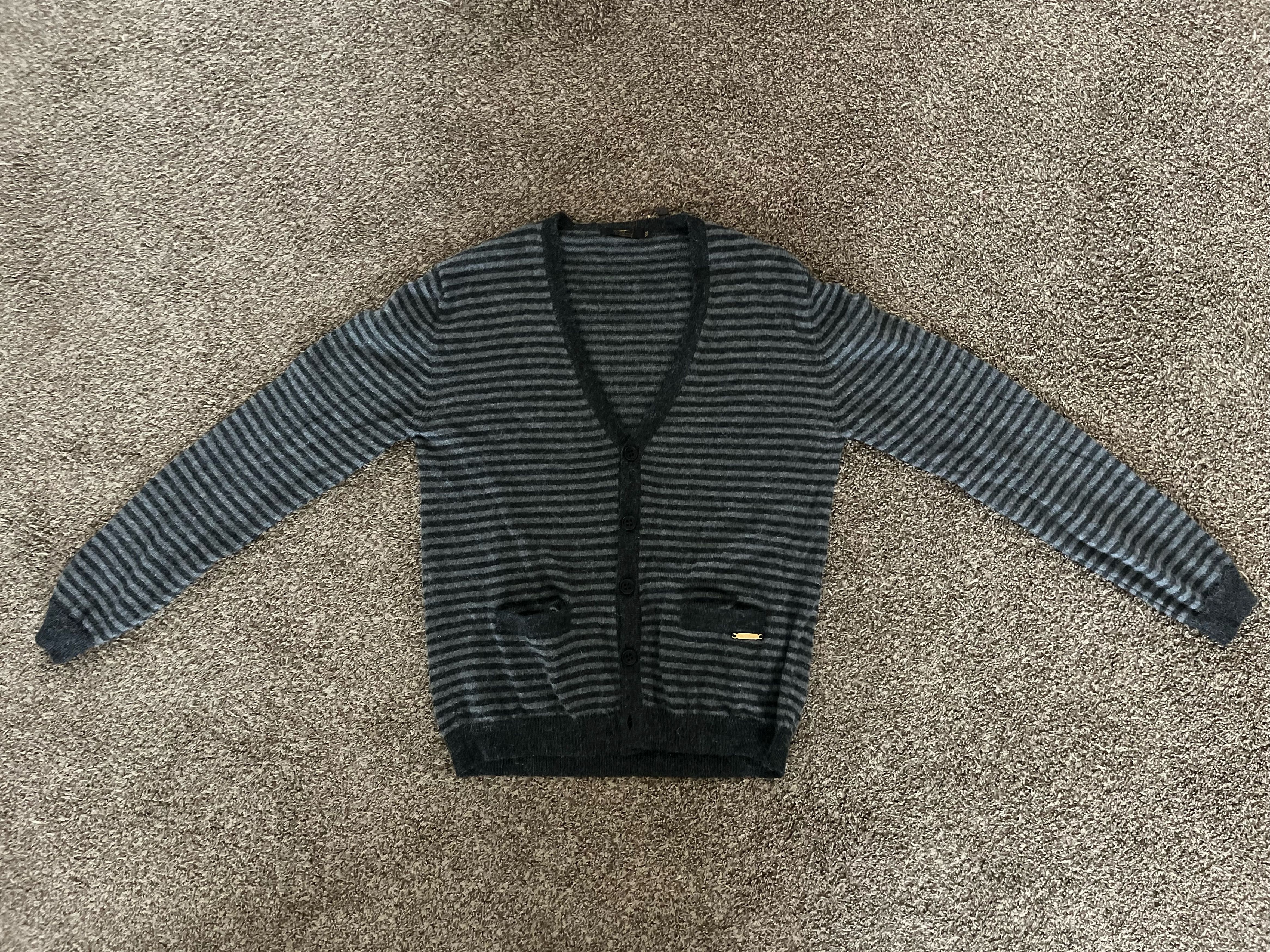 Burberry Thomas Burberry Mohair Striped Cardigan Size US XXL / EU 58 / 5 - 1 Thumbnail