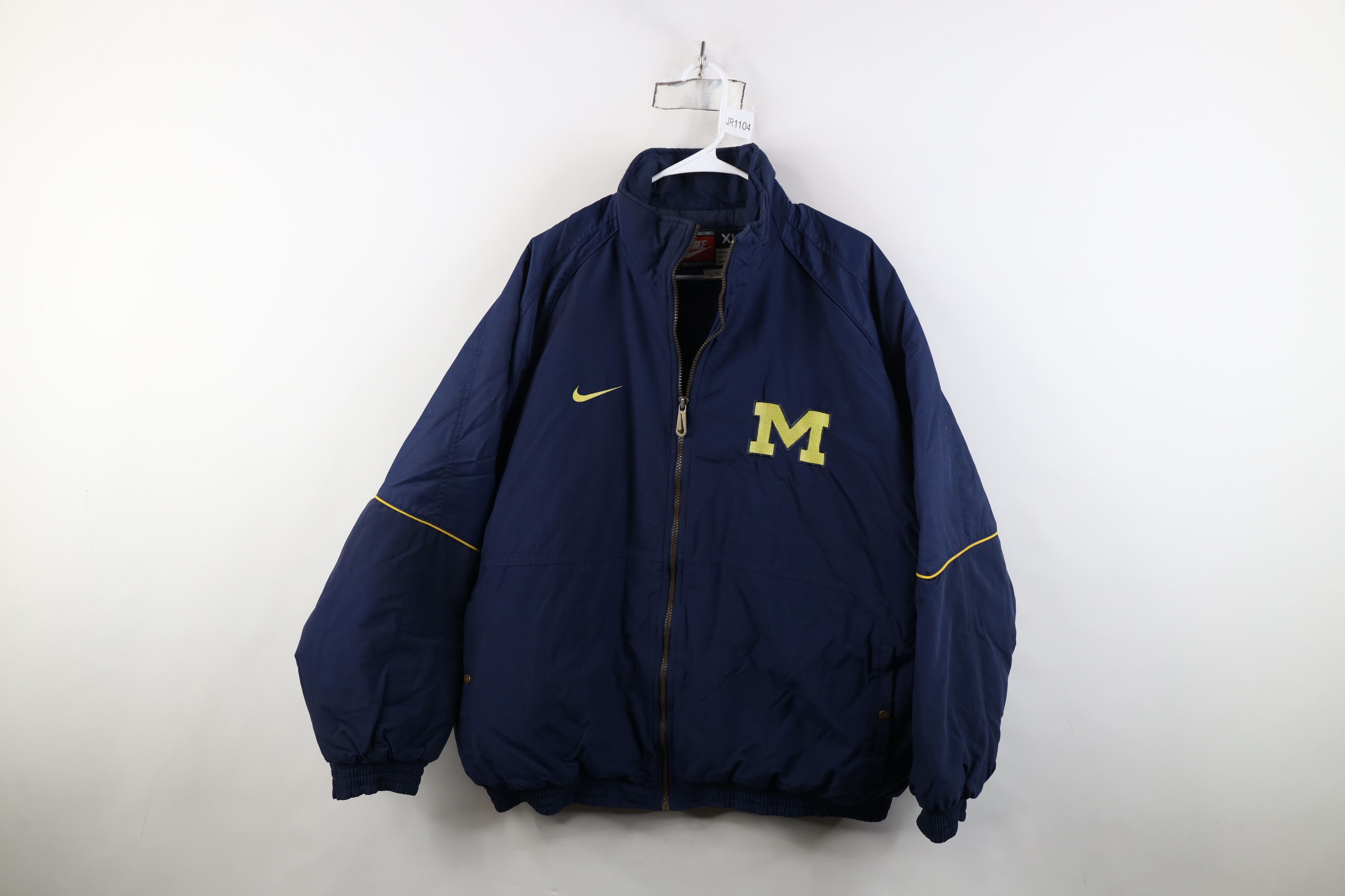 Nike Vintage 90s Nike University of Michigan Bomber Jacket Blue Size US XL / EU 56 / 4 - 1 Thumbnail