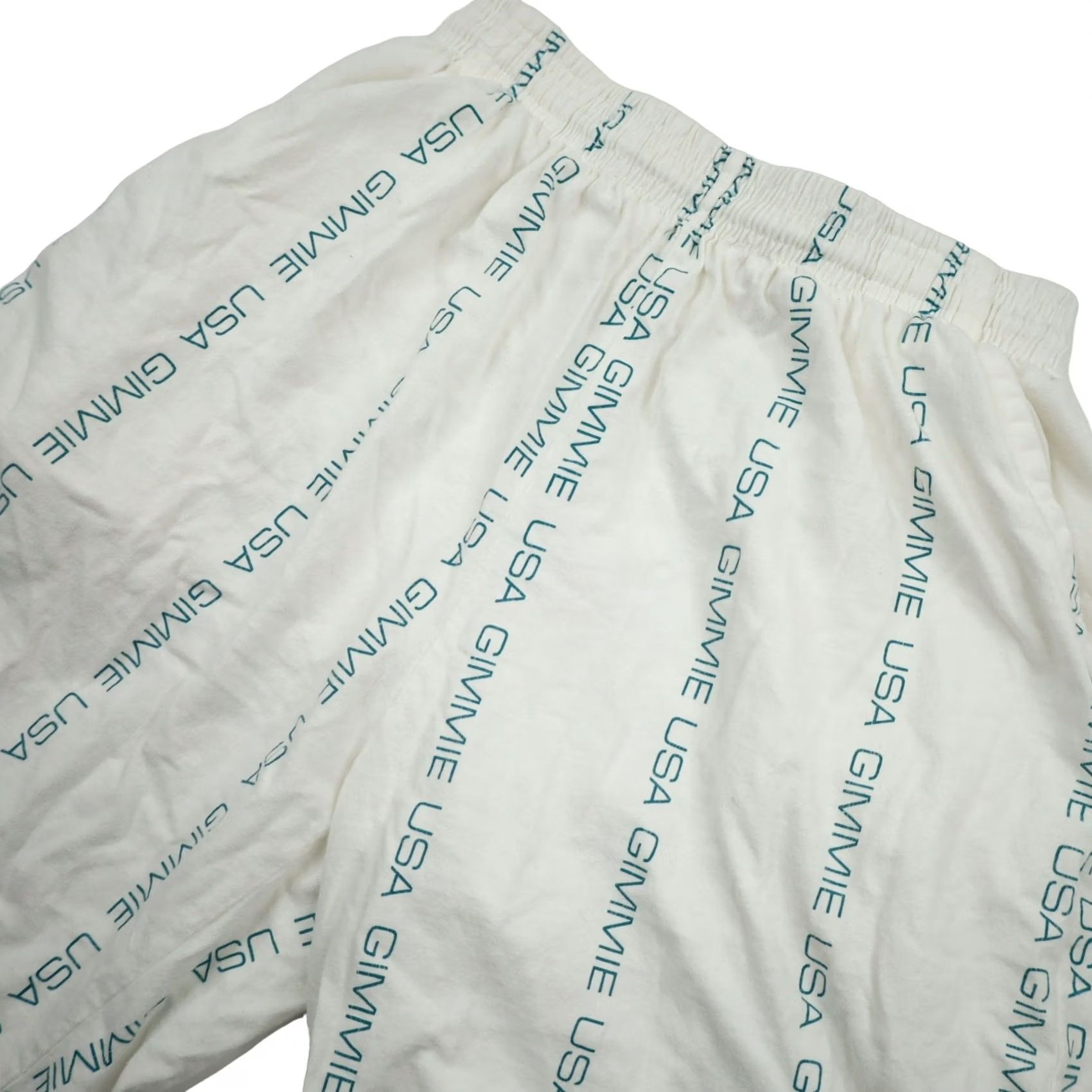 Vintage VINTAGE Gimmie USA Shorts White Mens L Vertical Repeat Spellout Sweat Size US 33 - 3 Thumbnail