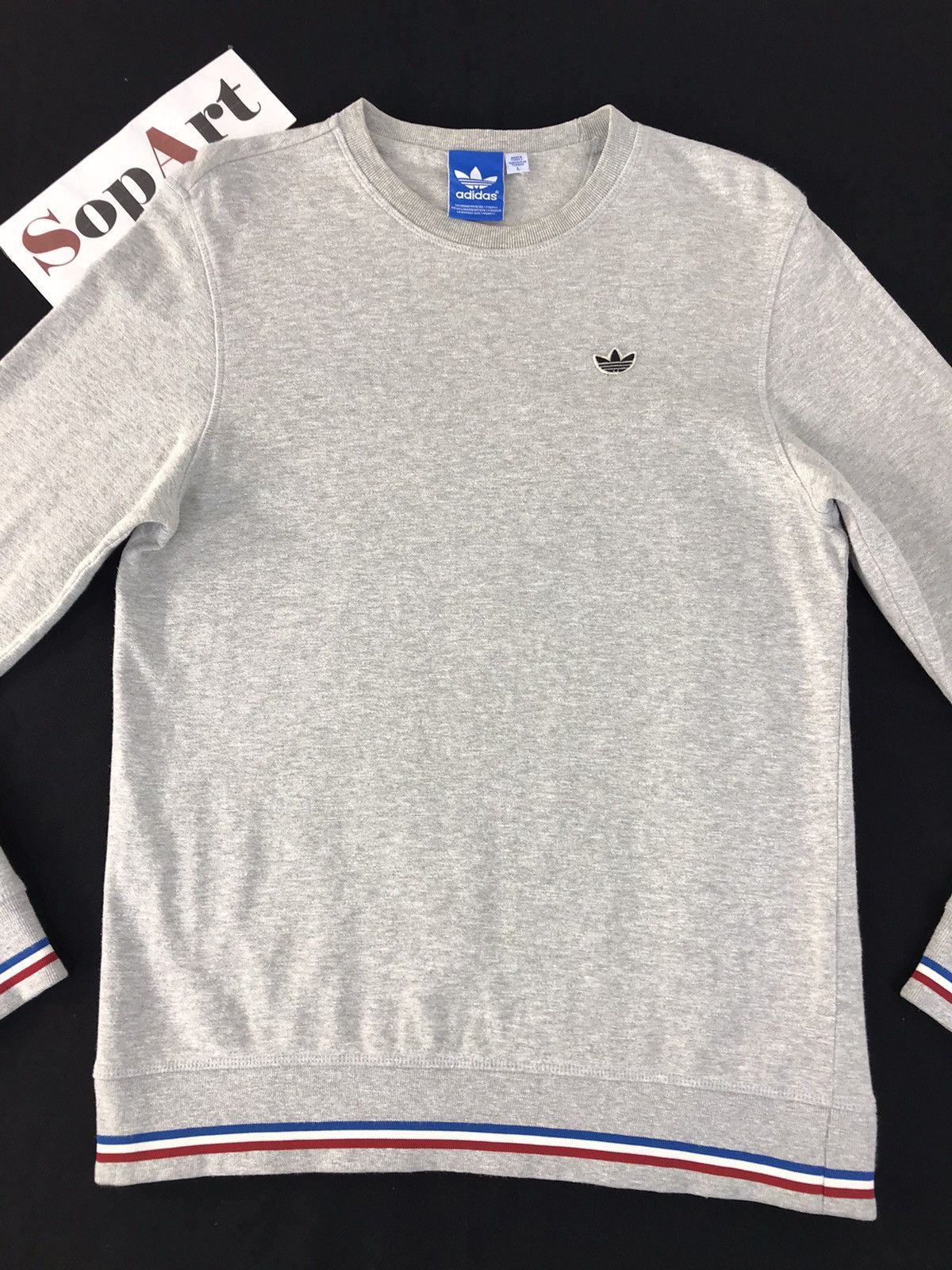 Vintage Sweatshirt Adidas Logo Striped Design Style