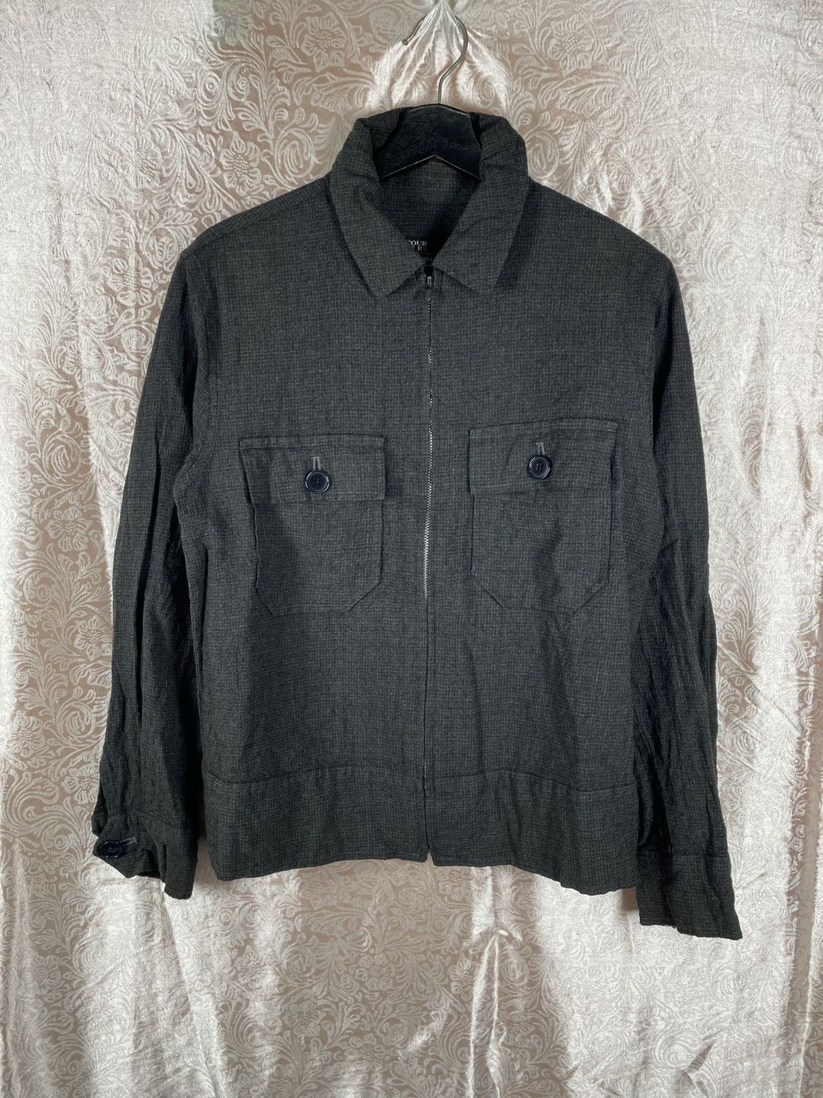 Japanese Brand Vintage FOUR BARS by Ryuichiro Shimazaki Textured Zip Jacket Size US M / EU 48-50 / 2 - 3 Thumbnail
