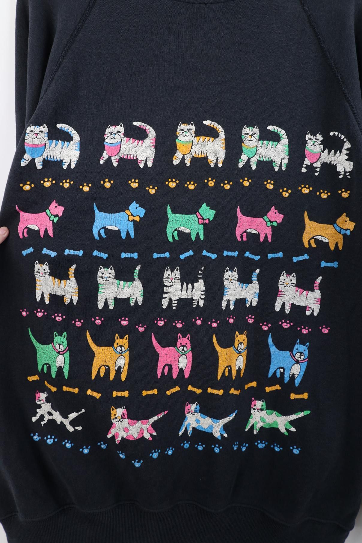 Vintage Vintage 90s Streetwear Cat Kitten Dog Puppy Sweatshirt USA Size ONE SIZE - 4 Thumbnail