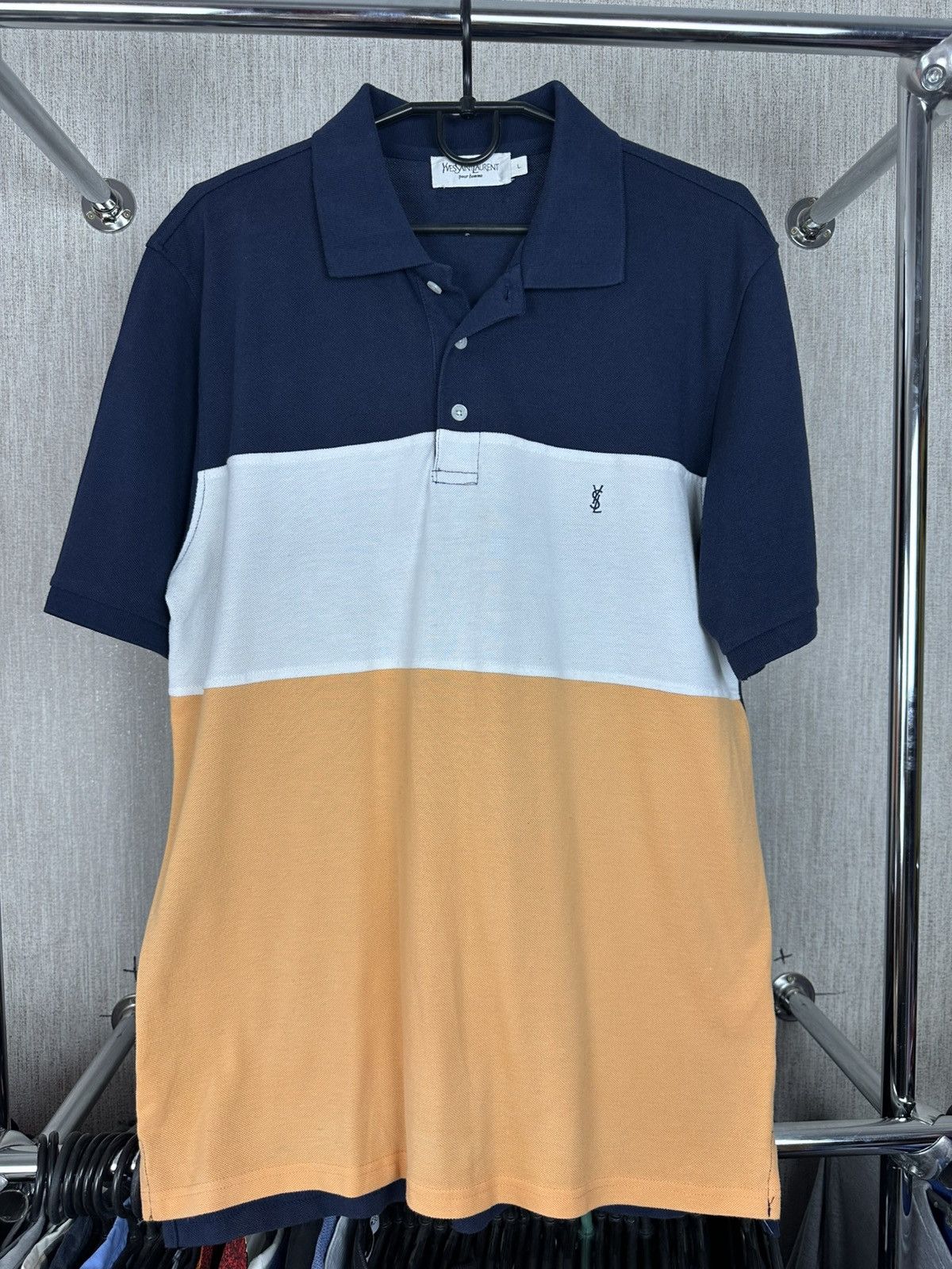 Vintage × Yves Saint Laurent Vintage Yves Saint Lauren mini Logo Polo shirt YSL Polo Size US L / EU 52-54 / 3 - 2 Thumbnail