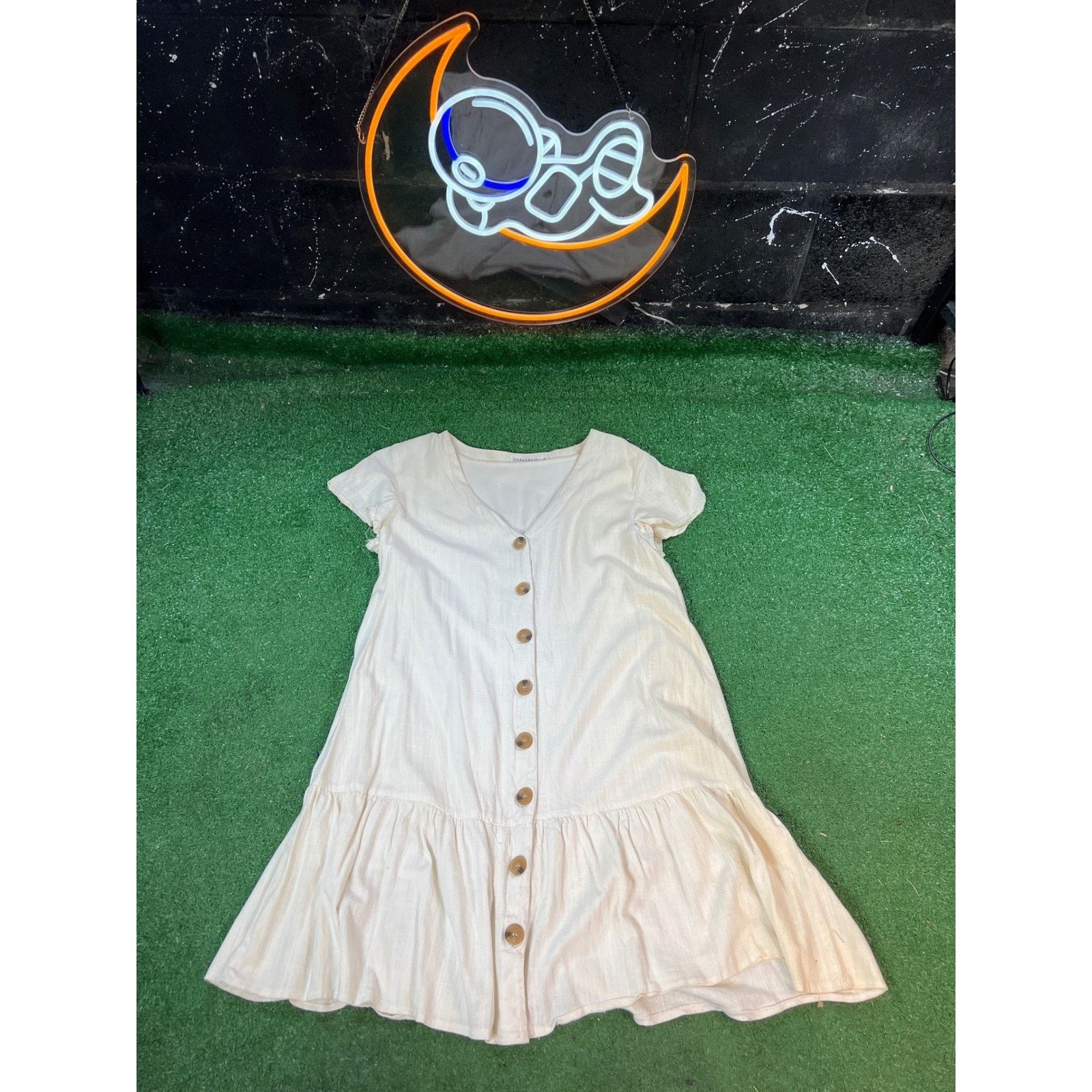 Other Grace & Co Ruffled Button Front Short Sleeve Dress W 8 Size M / US 6-8 / IT 42-44 - 1 Thumbnail