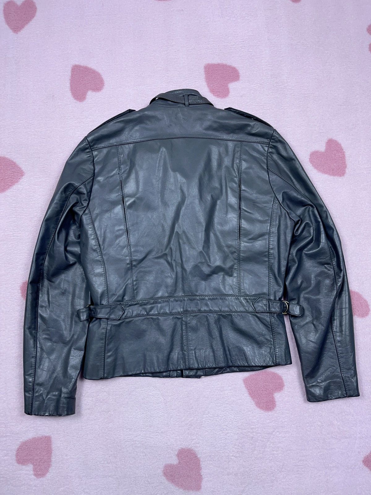Genuine Leather ➕ vintage 80s/90s multi zip ramones leather gray jacket Size XS / US 0-2 / IT 36-38 - 4 Thumbnail