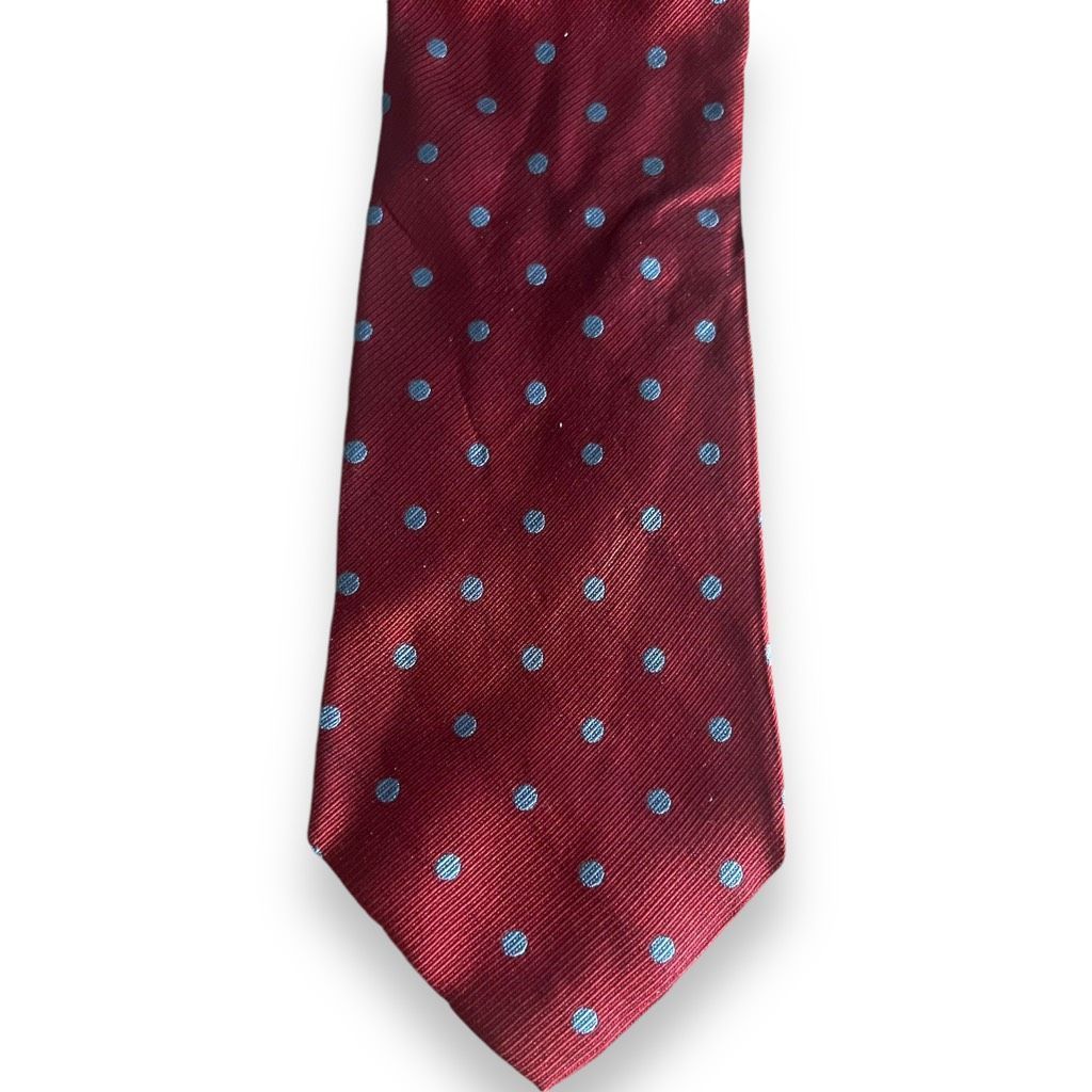 Armani Collezioni Armani Collezioni Men's Silk Necktie 3.75” Wide Red Gray Pol Size ONE SIZE - 2 Thumbnail