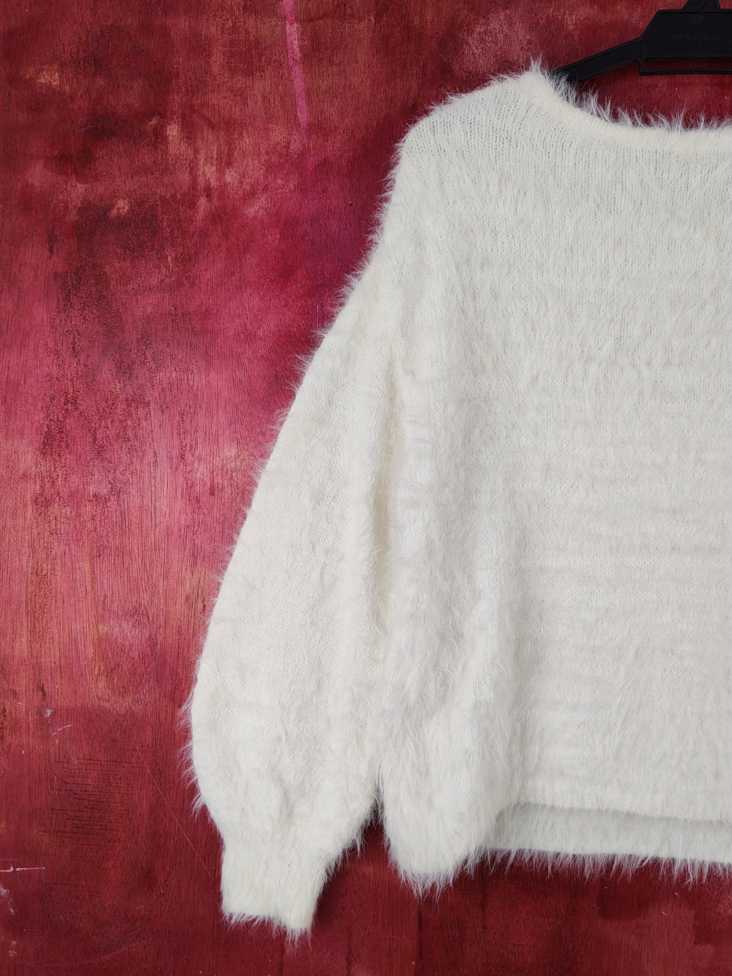 Homespun Knitwear Glacier Ivory Shag Shaggy Fur Mohair Knitwear #S2081 Size M / US 6-8 / IT 42-44 - 8 Thumbnail