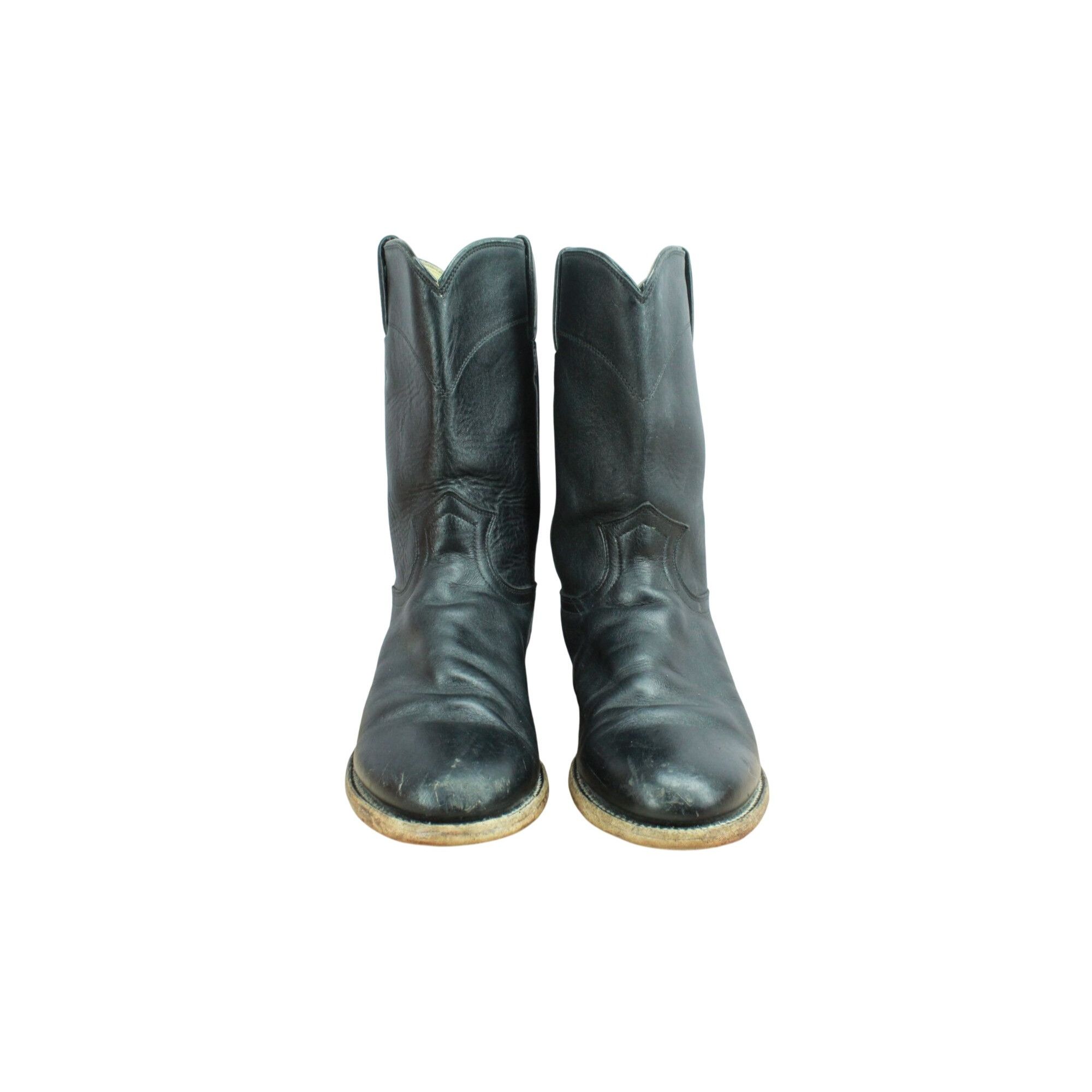 Justin × Leather Justin Men's Kipskin Leather Cowboy Western Boots Size 7.5 D Size US 7.5 / EU 40-41 - 3 Thumbnail