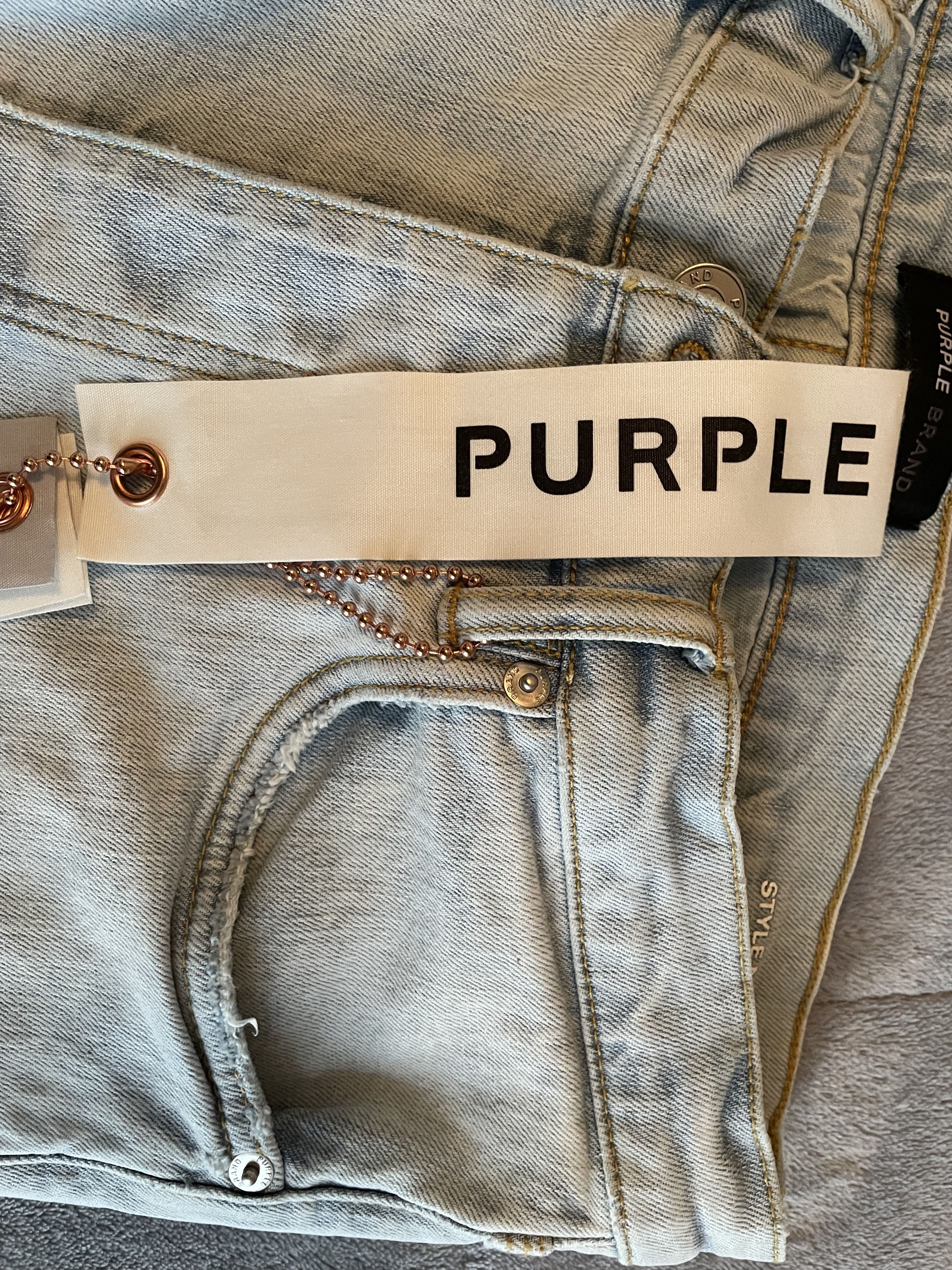 Purple Brand Purple Brand Denim P001-PTLI423-33 "Flock Painted Wordmark" Size US 33 - 7 Thumbnail