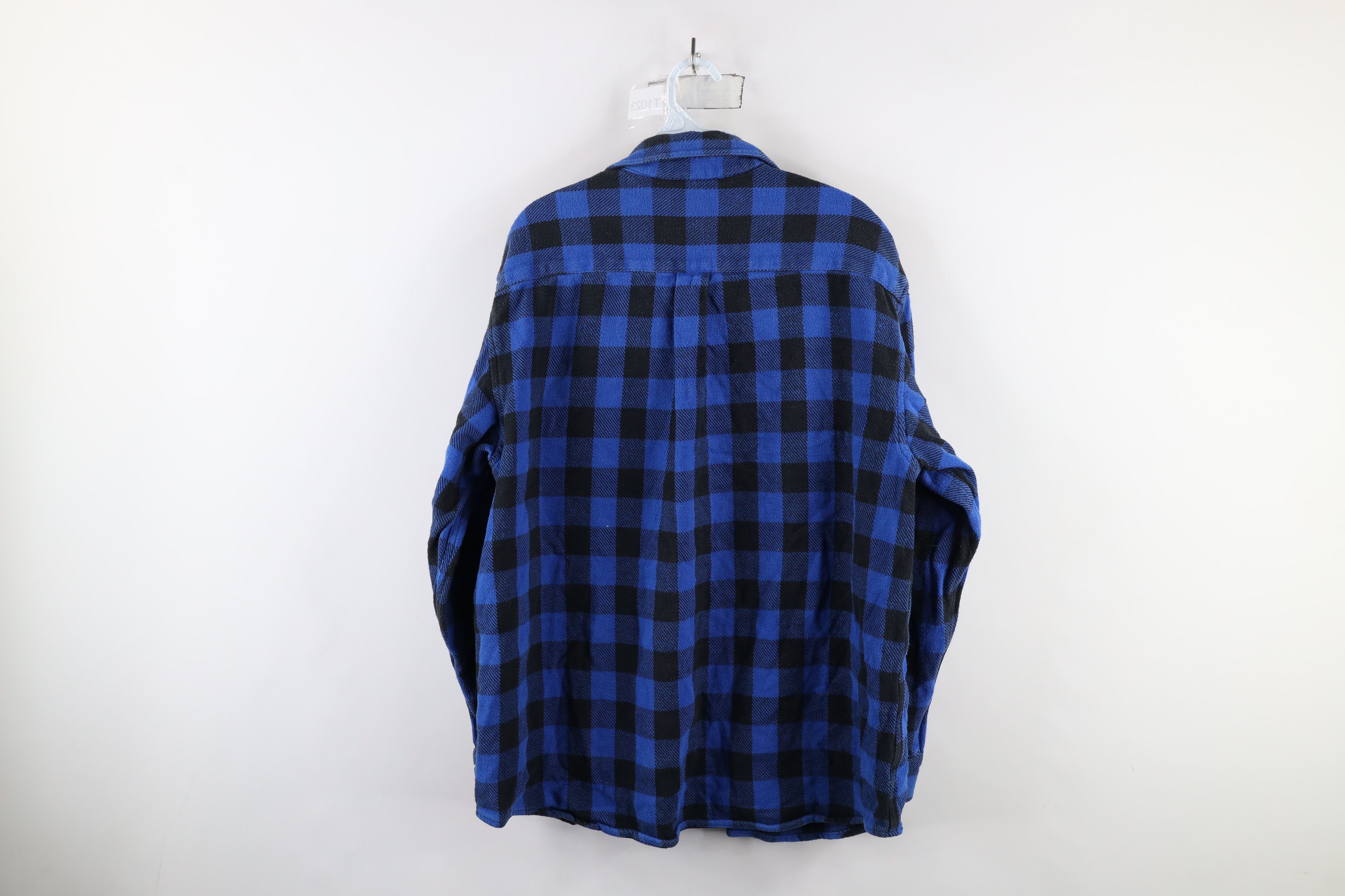 Vintage Vintage 90s Streetwear Heavyweight Button Shirt Blue Plaid Size US XL / EU 56 / 4 - 7 Thumbnail