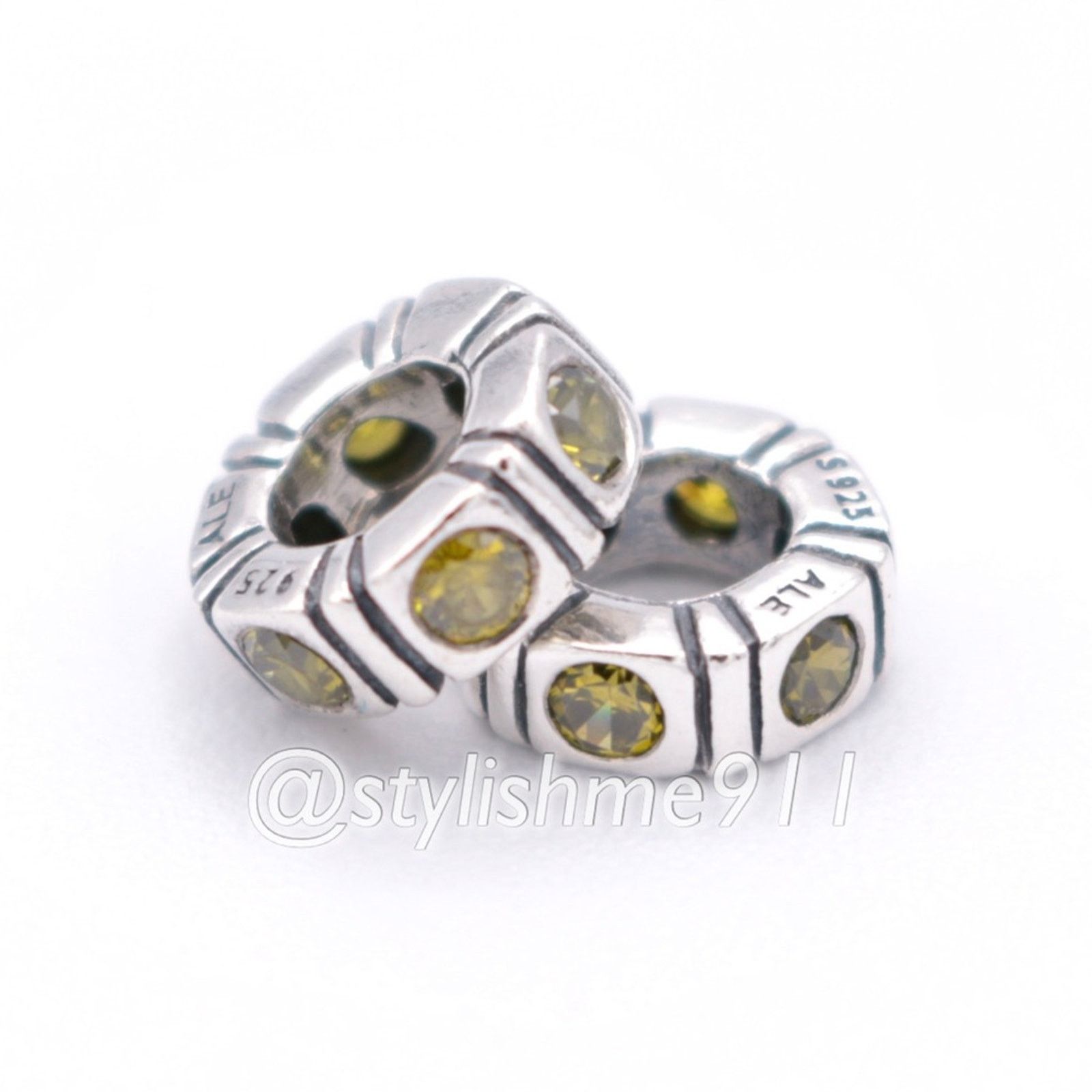 pandora Two Authentic Pandora Trinity Green CZ Spacers - 790368GCZ Size ONE SIZE - 2 Thumbnail