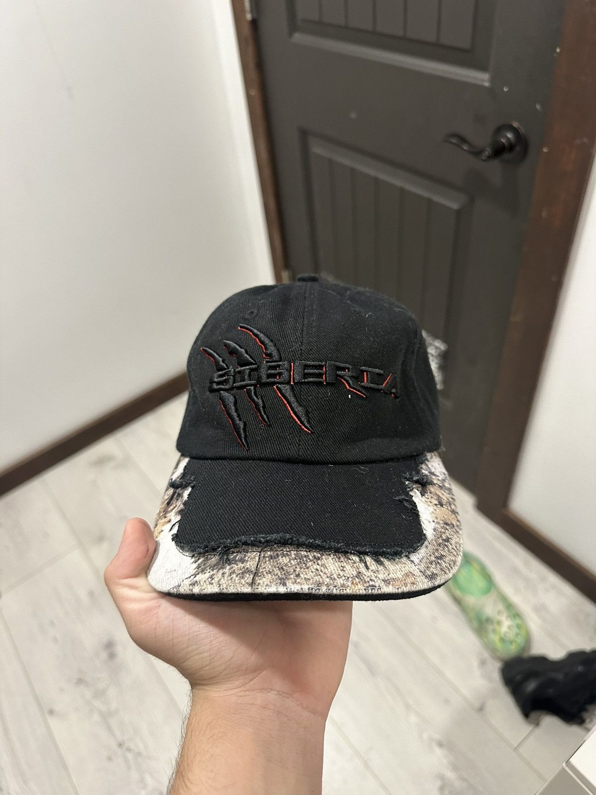 image of Siberia Hills Siberian Hills Black Camo Distressed Hat, Men's