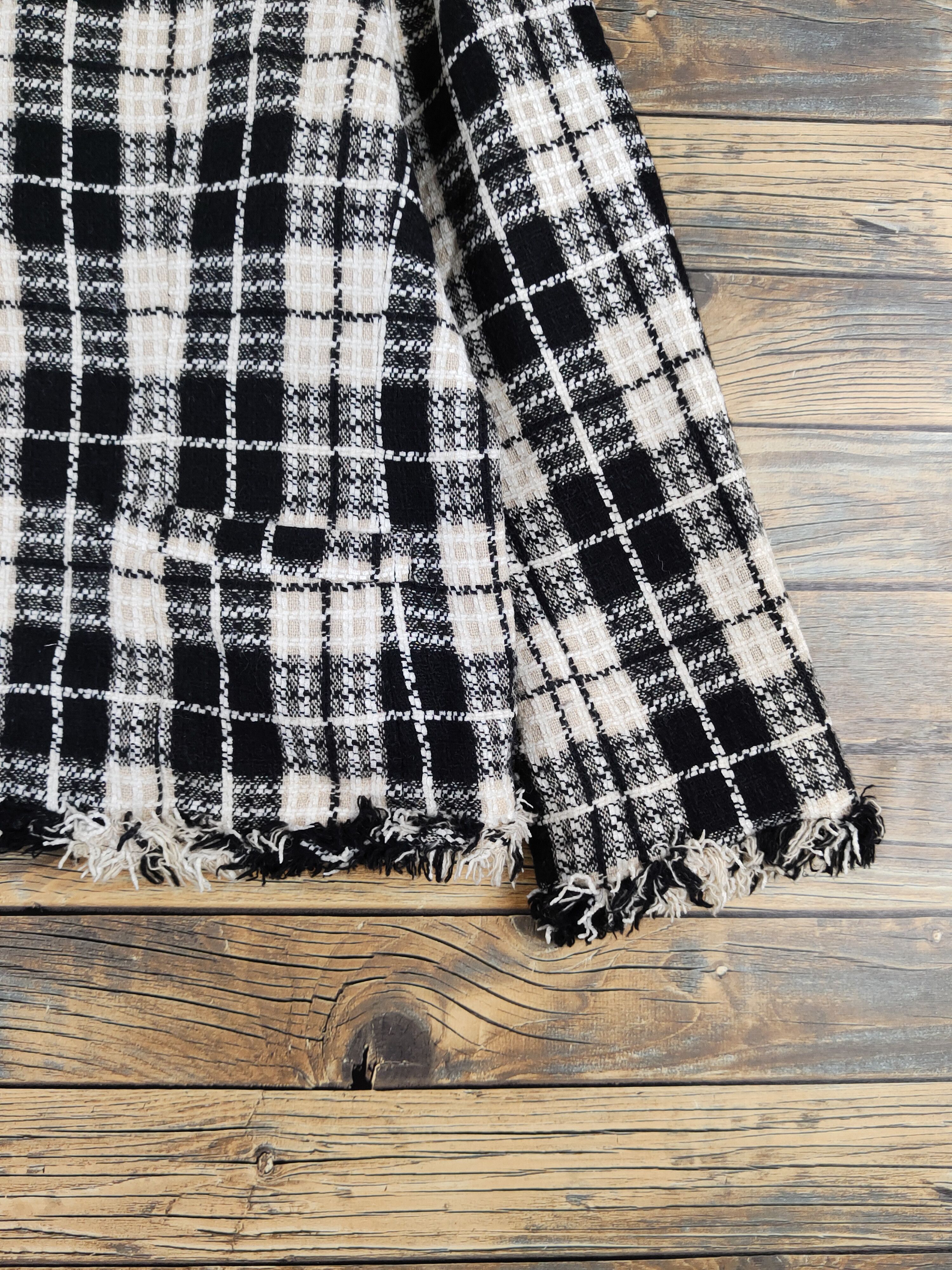 Homespun Knitwear × Japanese Brand × Vintage Japanese Brand Black Ivory Knitwear cardigan jacket #W1939 Size L / US 10 / IT 46 - 6 Thumbnail
