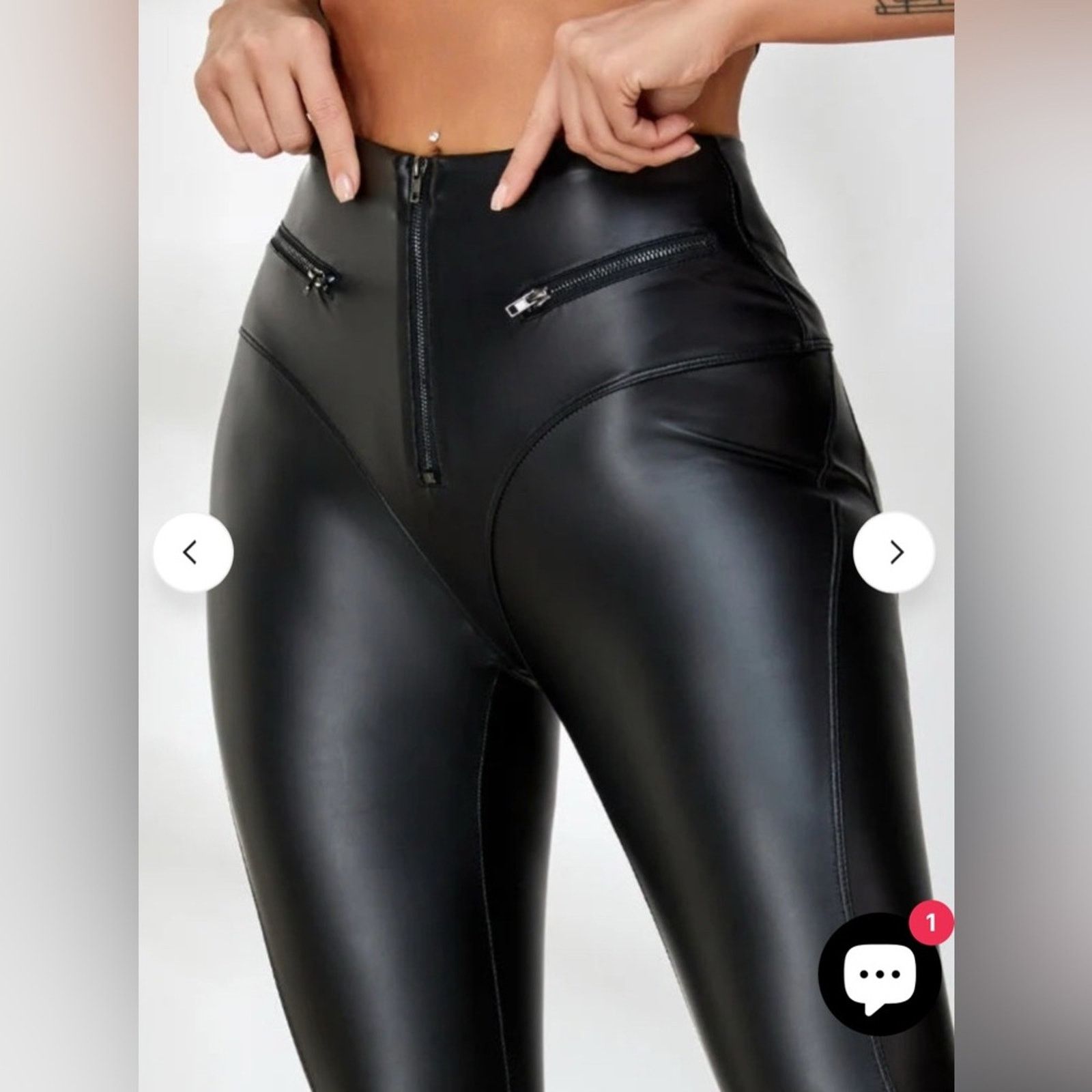 Other Black High-Waisted Faux Leather Pants size XXS Size 22" - 1 Thumbnail