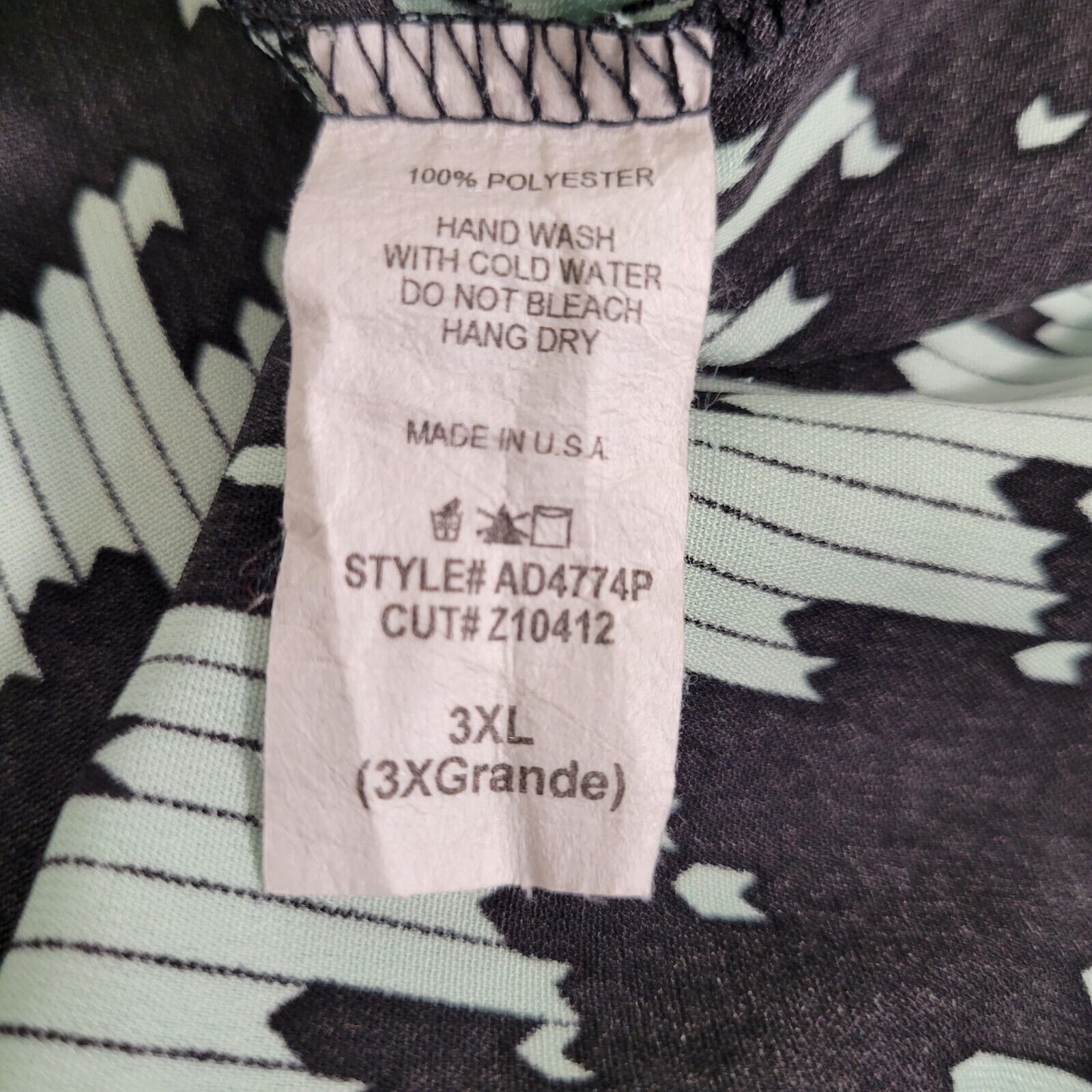 Other Auditions 3XL Top Polyester Black and Teal Chevron Size 3XL / US 20-22 - 5 Thumbnail