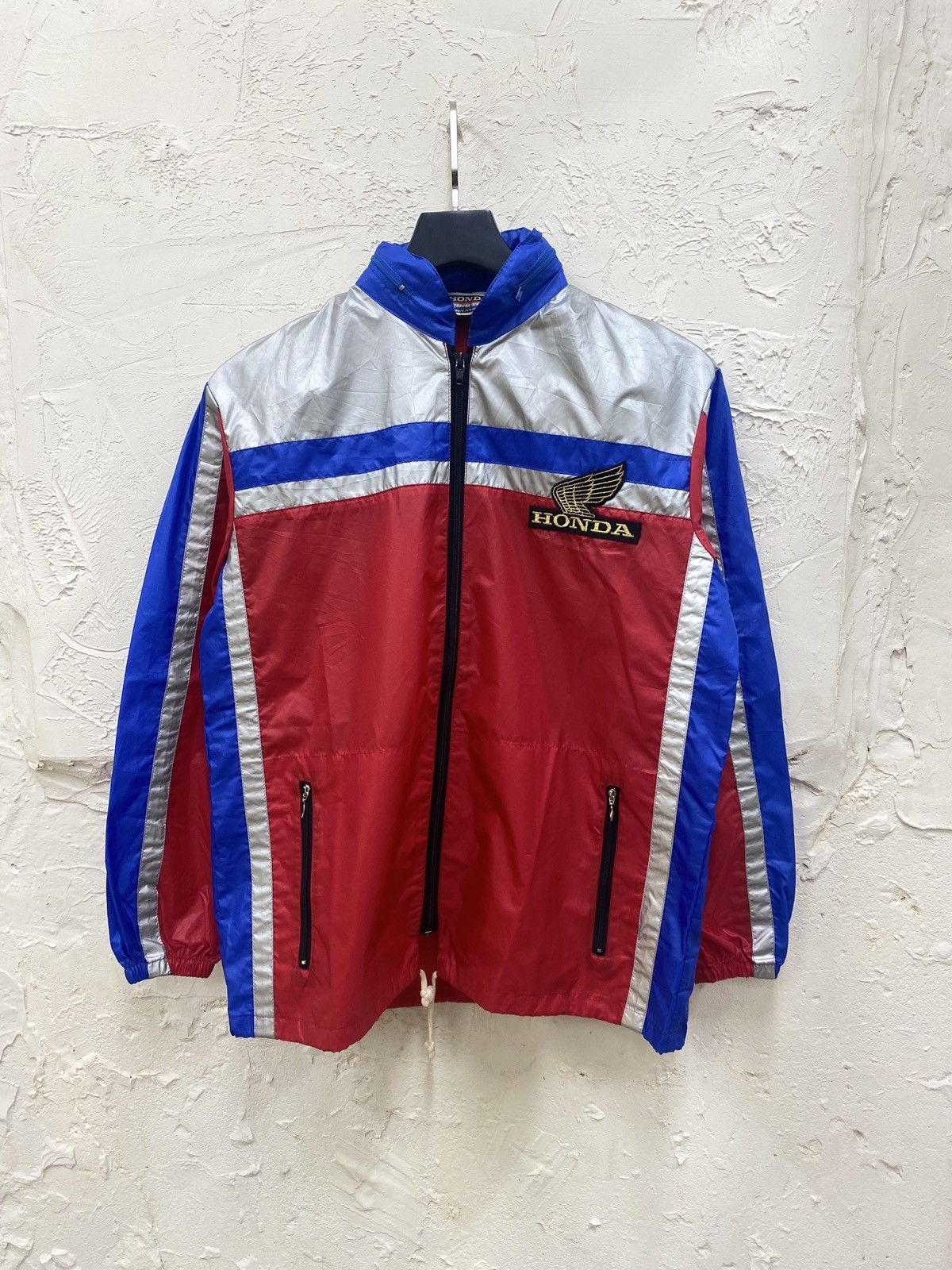 image of 1980S Honda Racing Team International Jacket in Blue/Red/White, Men's (Size Medium)