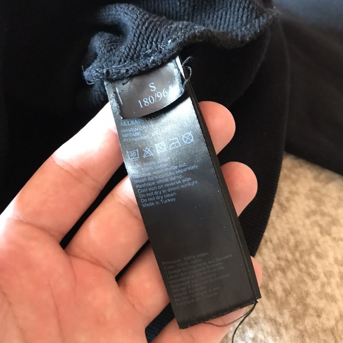 Allsaints × Vintage Allsaints Sweatshirt Black Mens Size S/M oversized Size US S / EU 44-46 / 1 - 4 Thumbnail