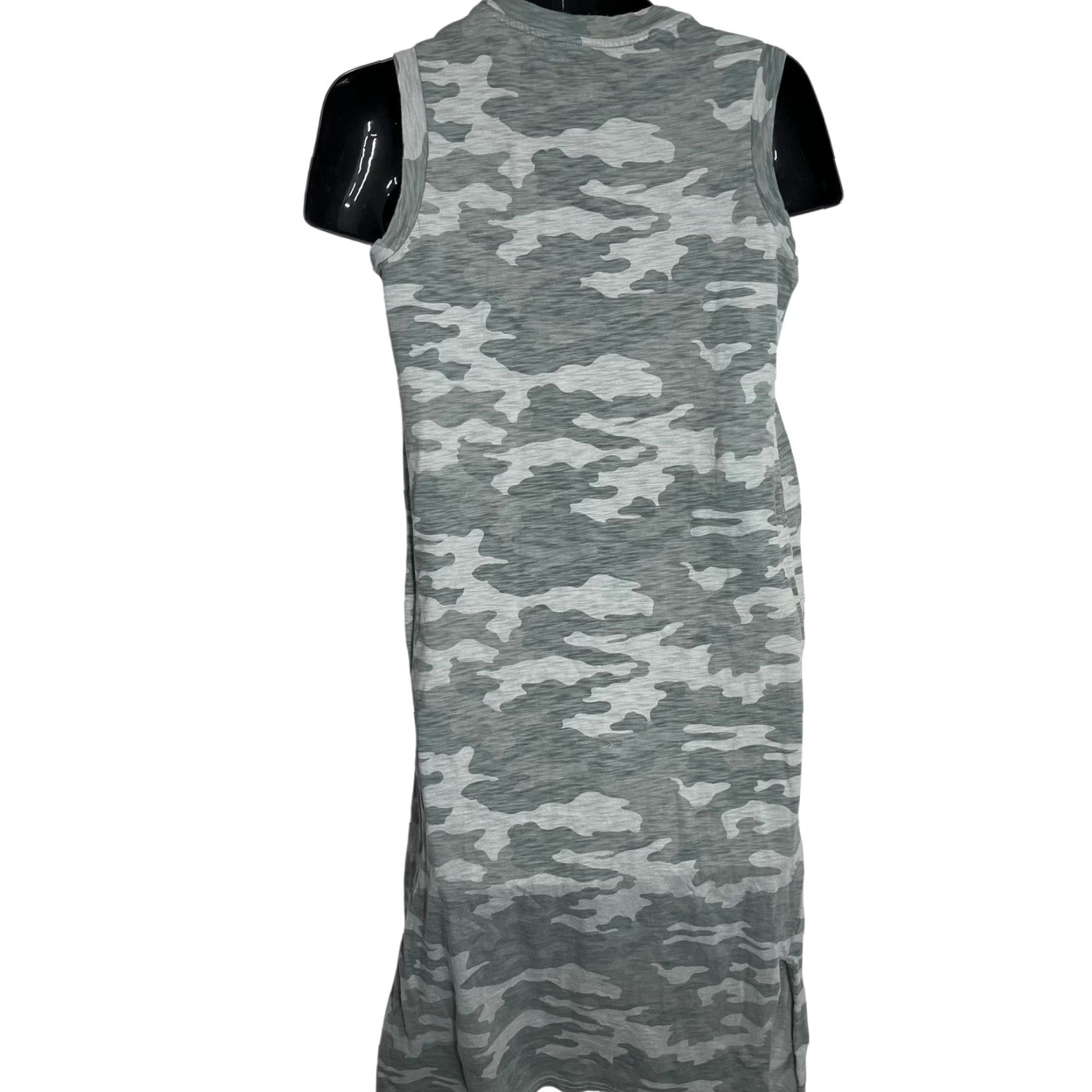 Vintage Universal Thread Dress S Green Camo Midi Tank Cotton Sleeveless Casual STAIN Size S / US 4 / IT 40 - 2 Thumbnail