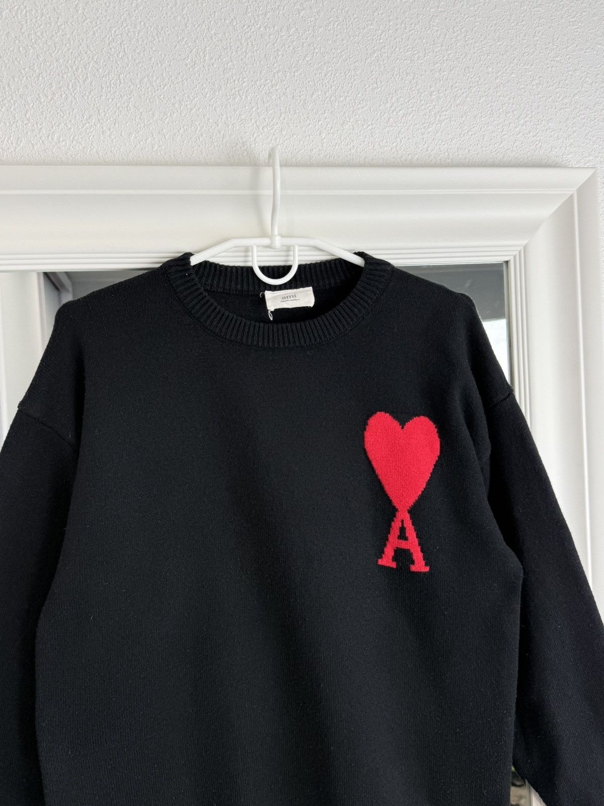 AMI Ami Knit Sweater Red Heart Sweater Black Size M / US 6-8 / IT 42-44 - 4 Thumbnail
