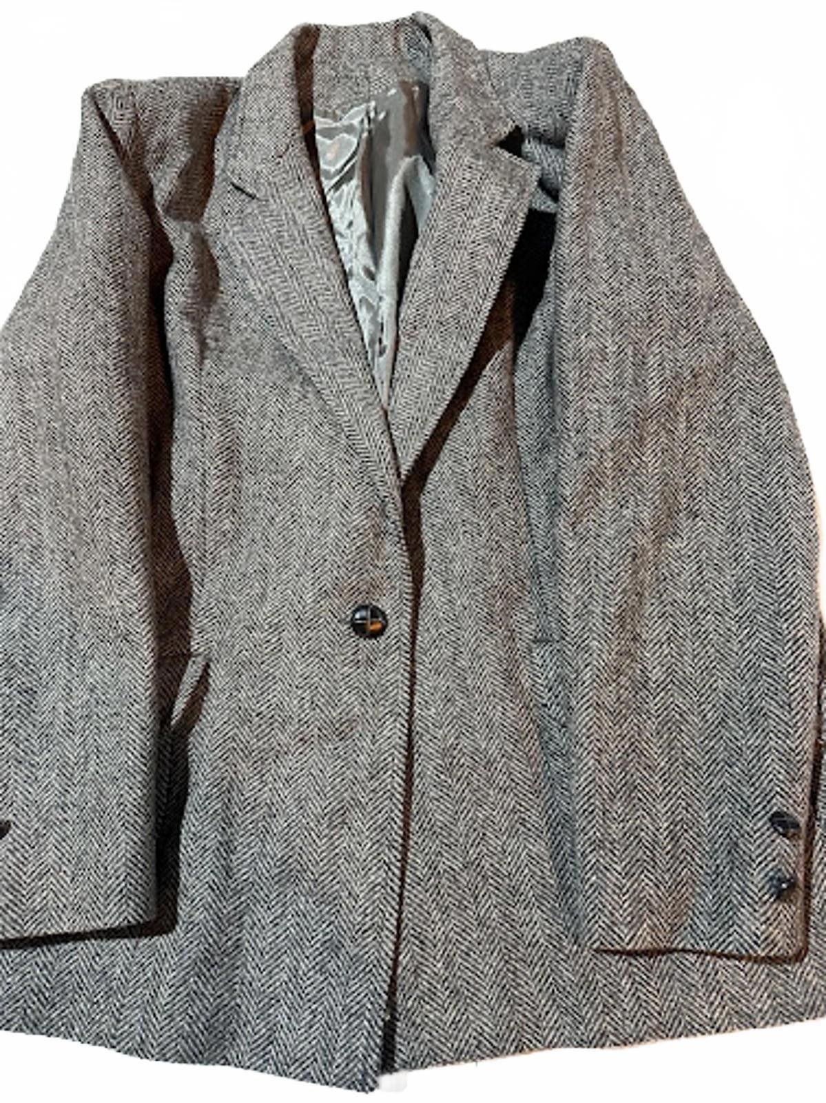 Other Vintage USA Made Herringbone Tweed Blazer Wool Jacket Size 38R - 3 Thumbnail
