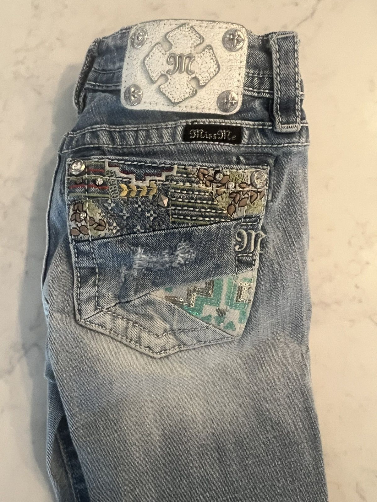 Miss Me Miss Me Jeans Women’s 25 Skinny Rhinestone Jeans Y2K Size 25" / US 0 / IT 36 - 3 Thumbnail
