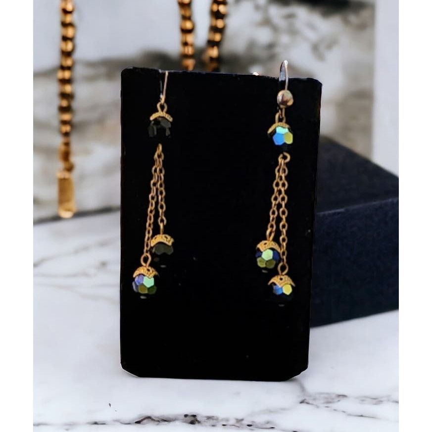 Unknown London Vintage two strand crystal bead earrings. Size ONE SIZE - 1 Thumbnail