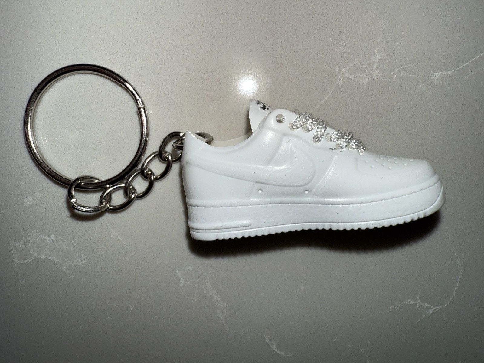 Nike 3D Mini Sneaker, Nike AF1 triple white, keychain shoe NEW! Size ONE SIZE - 3 Thumbnail