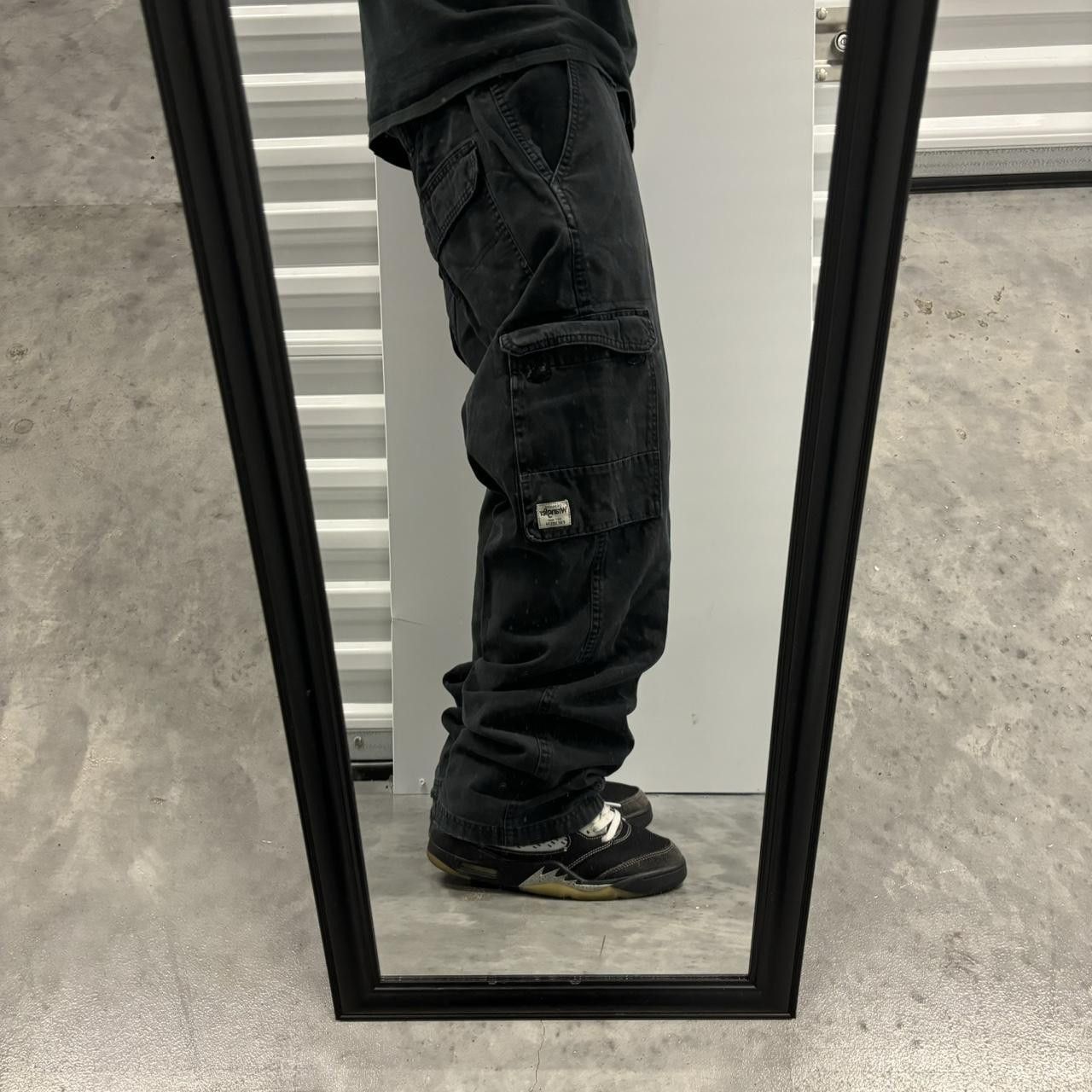Japanese Brand × Vintage Crazy Vintage Y2K/2000s Baggy Faded Black Skater Grunge Cargo Pants! Size US 34 / EU 50 - 2 Thumbnail