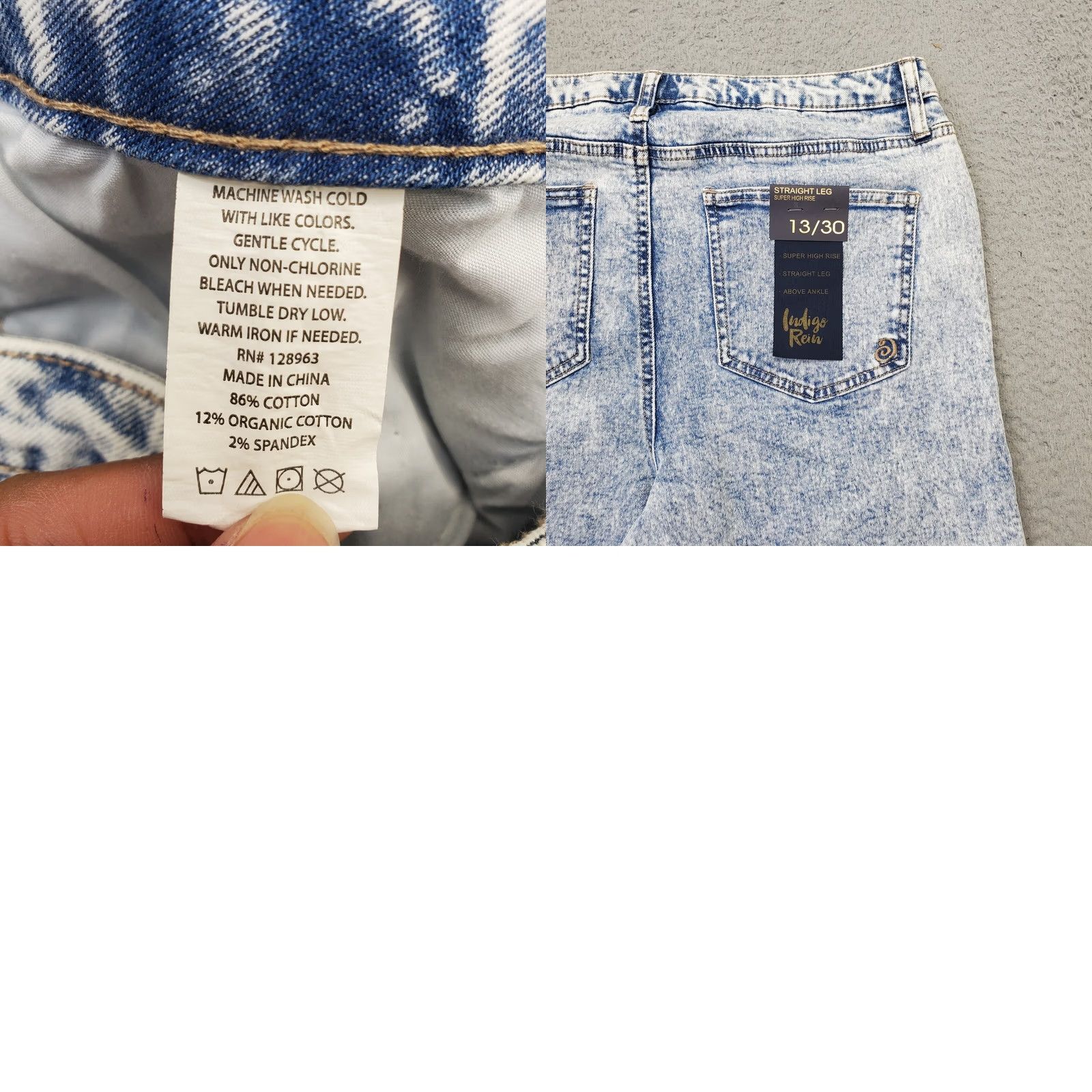 Vintage Indigo Rein Jeans Women’s 13/30 Indigo Rein Straight Jeans 5-Pocket High Rise Distressed Blue Denim W/ Pockets Mens? Size 34" / US 12 / IT 48 - 8 Thumbnail