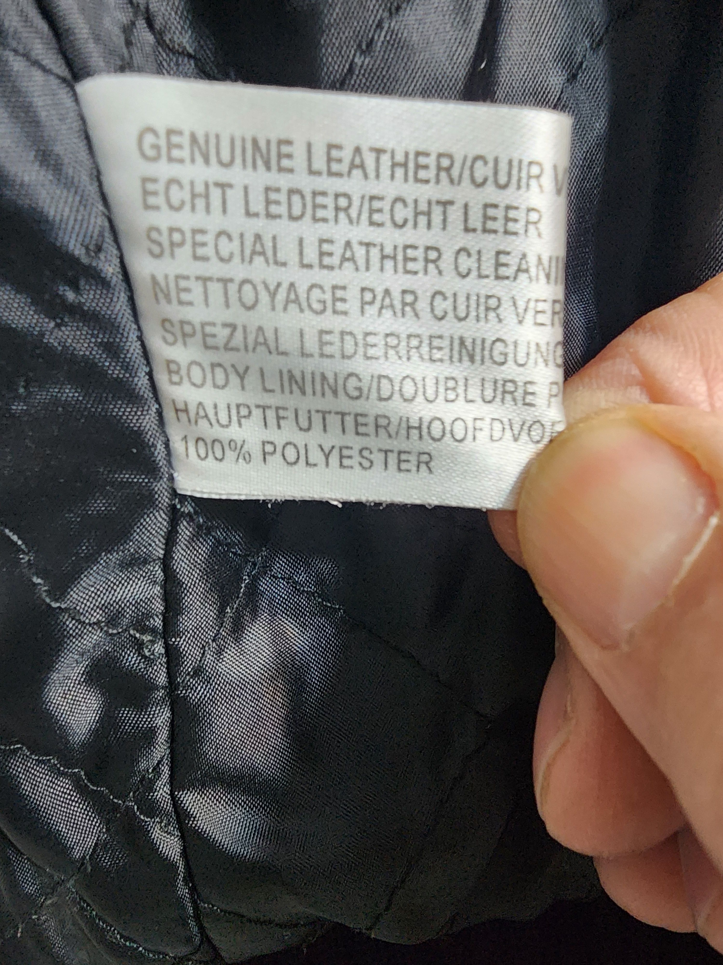 Other Black Leather Quilted Jacket: Men's Metal Zipper Bomber Size US L / EU 52-54 / 3 - 9 Thumbnail