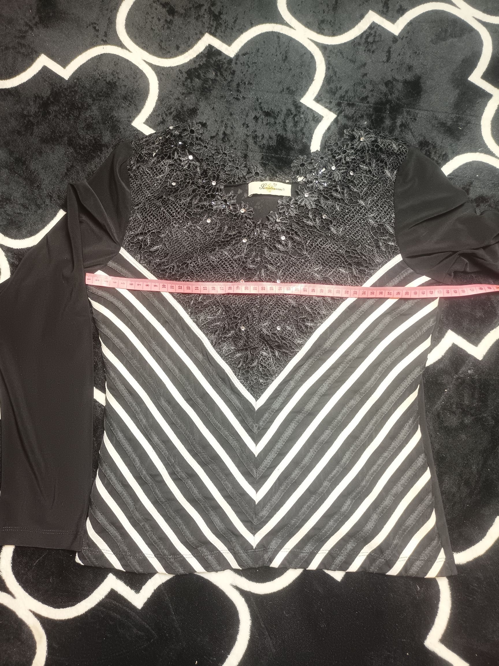 Designer × Japanese Brand SunBlossom Women's Lacy Striped Longsleeve Size M / US 6-8 / IT 42-44 - 6 Thumbnail