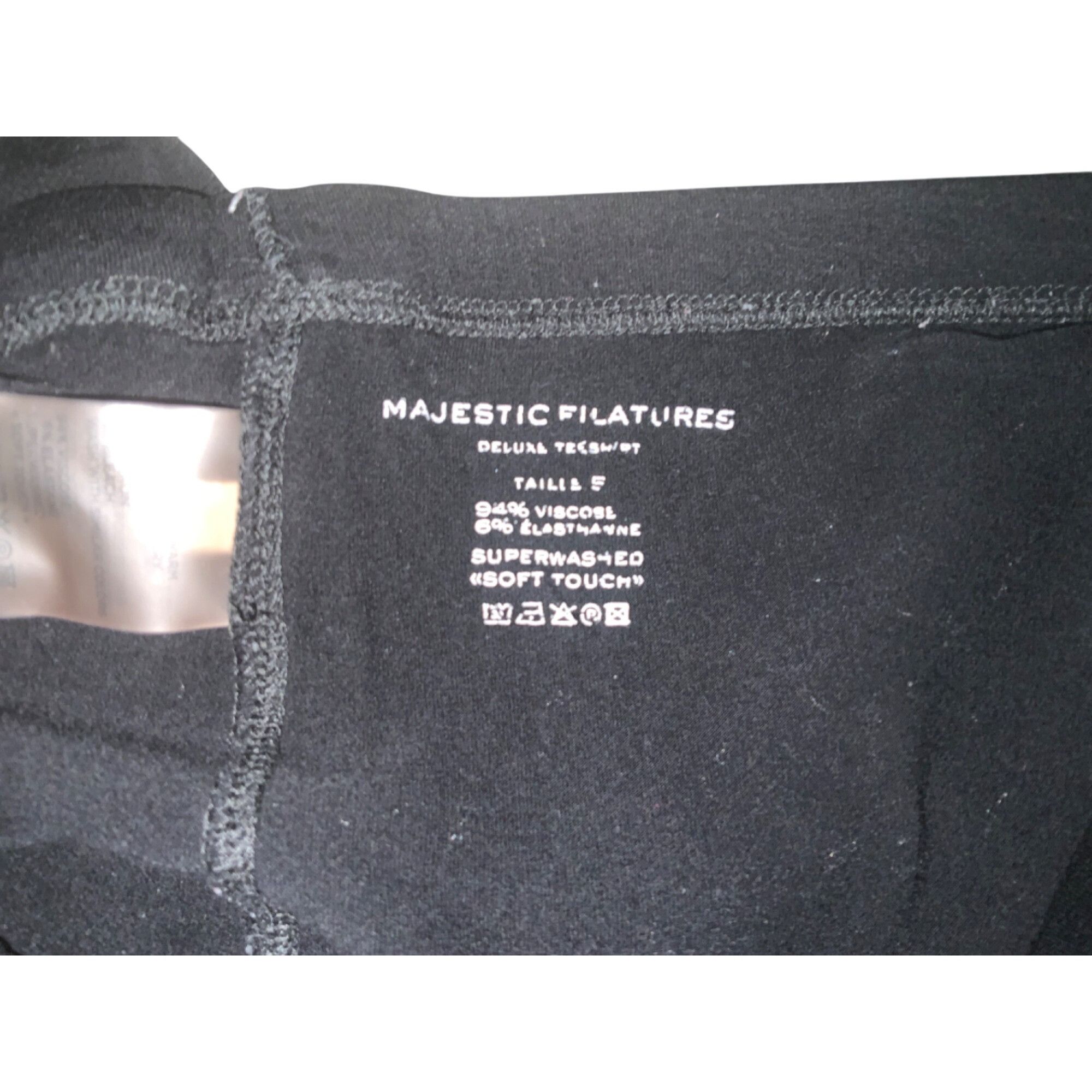 MAJESTIC FILATURES Majestic Filatures Soft Touch Black High Waist Leggings Size 34" / US 12 / IT 48 - 7 Thumbnail