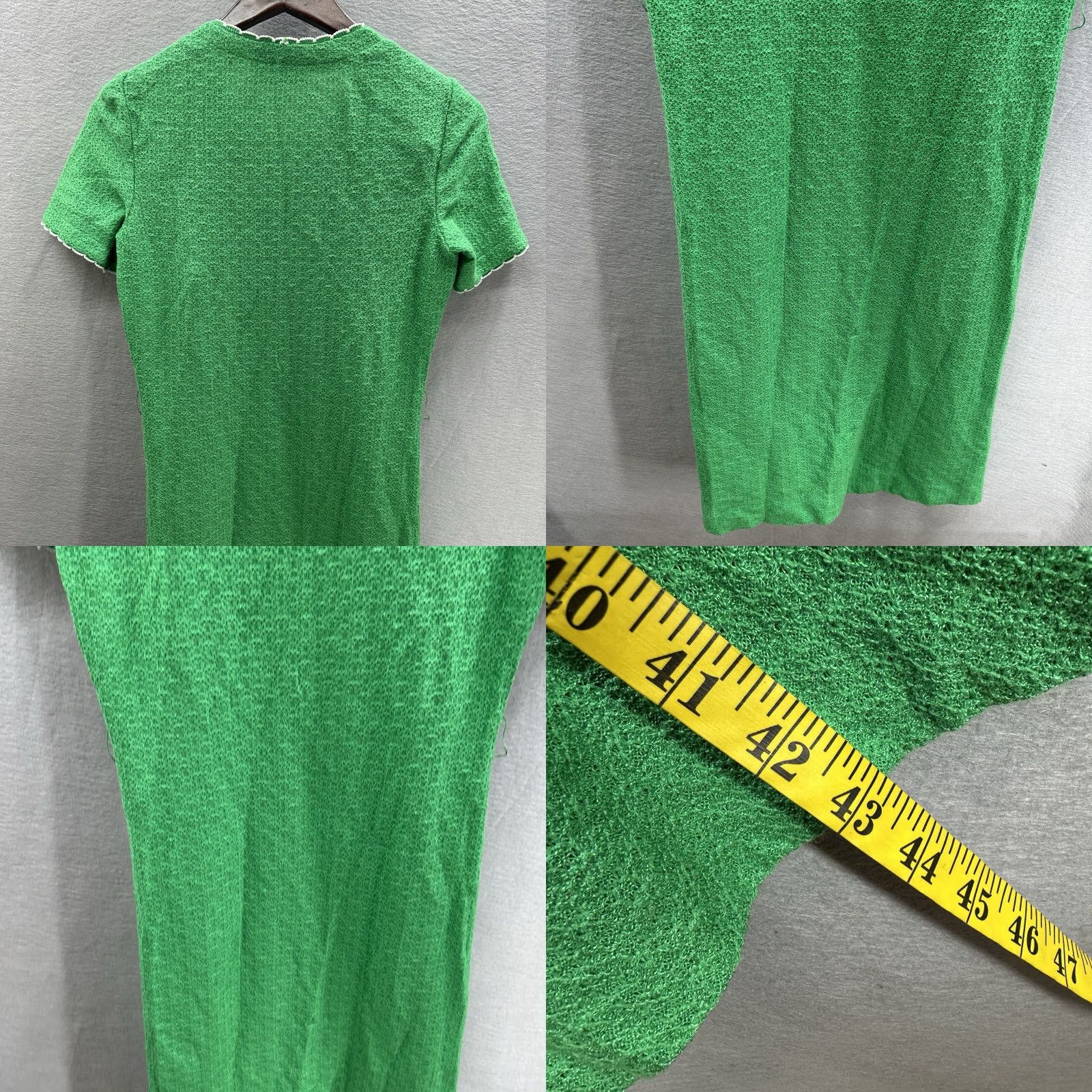 Vintage VINTAGE Butte Knit Dress Womens Medium Green A-Line Collared Short Sleeve Midi Belted 60s 70s Bohemian Size M / US 6-8 / IT 42-44 - 8 Thumbnail