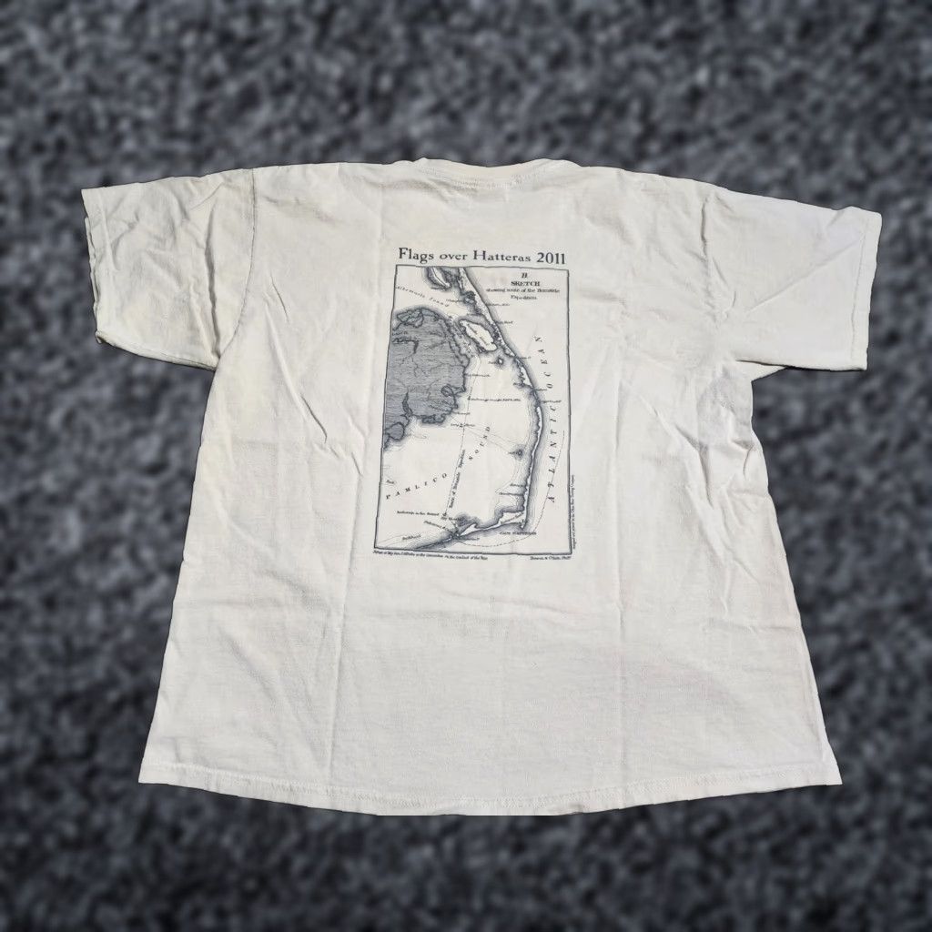 Gildan VINTAGE Civil War Map T-Shirt Men XL Double-Sided Civil War Theme Cotton Gildan Beige Size US XL / EU 56 / 4 - 1 Thumbnail