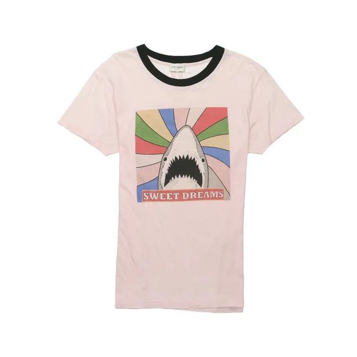 Saint Laurent Paris Yves Saint Laurent Shark Print T-Shirt-2507 Size US XS / EU 42 / 0 - 7 Thumbnail