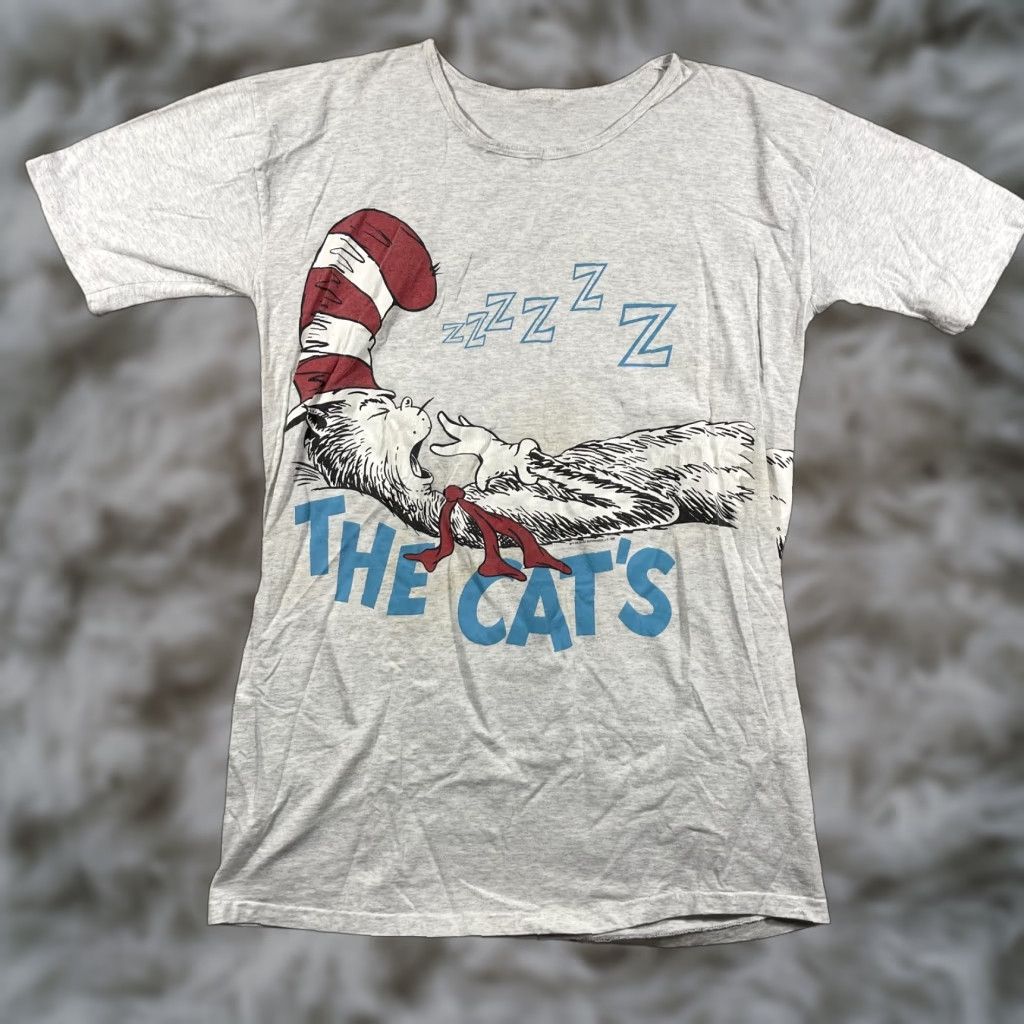 Vintage VINTAGE Dr. Seuss Cat in the Hat Sleep Shirt Mens One Size Oversized 1995 Gray Cotton 90s Shirt Size US M / EU 48-50 / 2 - 1 Thumbnail
