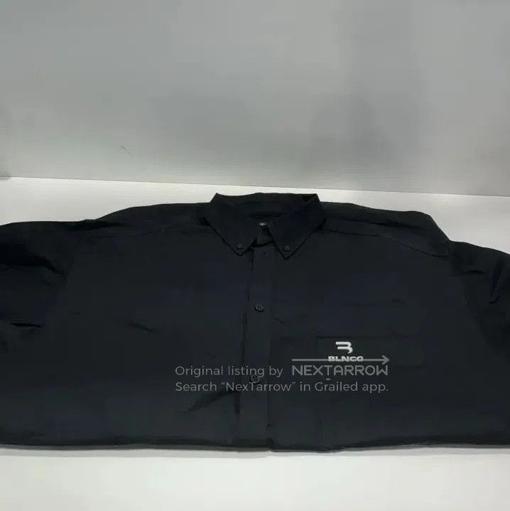 Balenciaga Balenciaga Black Large Fit Embroidered Long Sleeve Shirt. Size US L / EU 52-54 / 3 - 2 Thumbnail