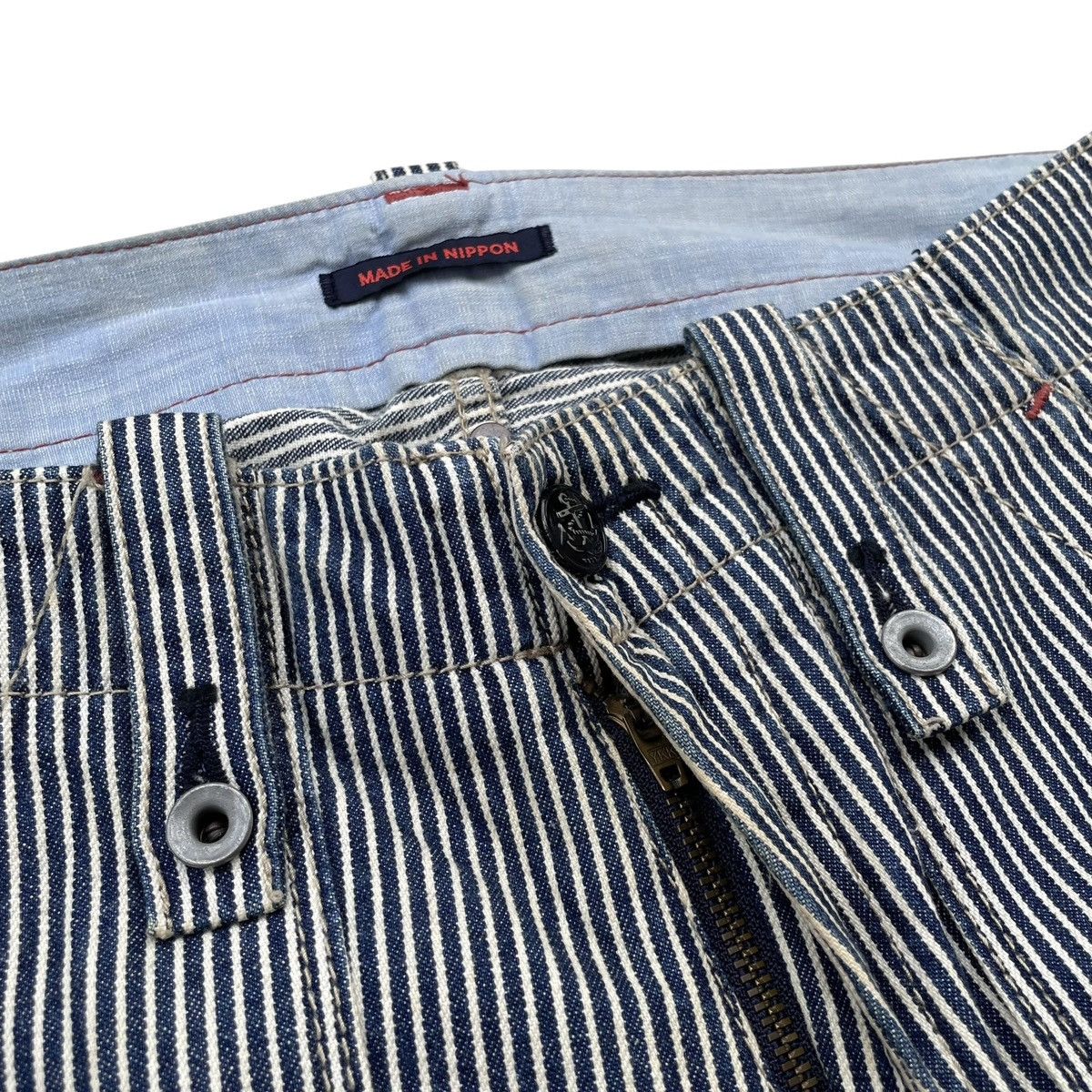 Japanese Brand Blue Way Jeans Japan Hickory Naval Work Pants Size US 34 / EU 50 - 7 Thumbnail